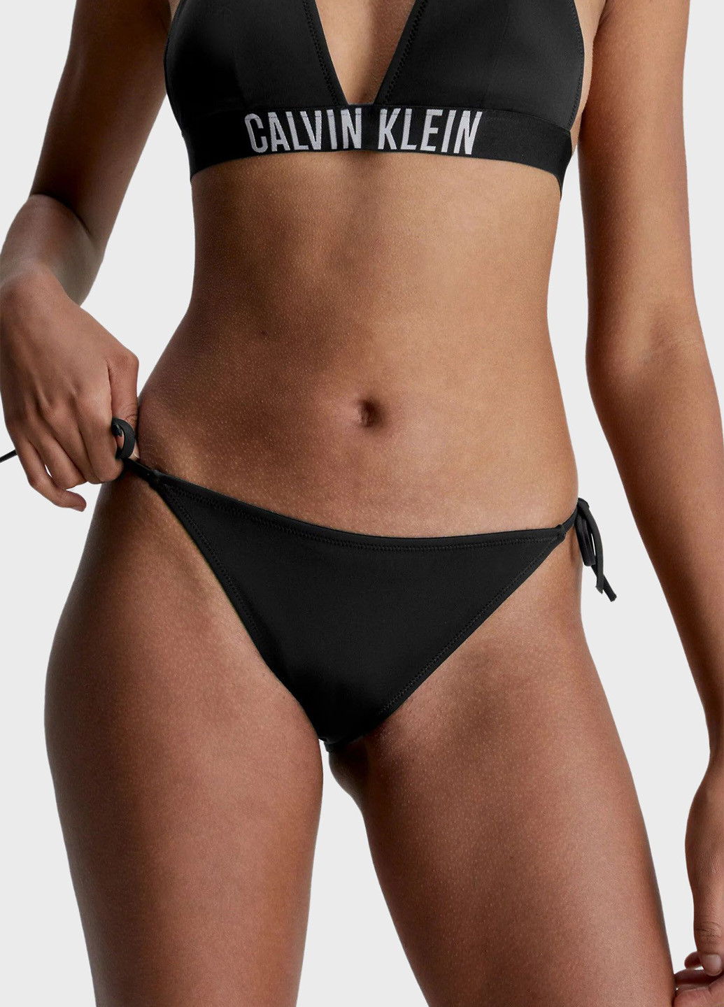 Черные купальные трусики с логотипом Calvin Klein