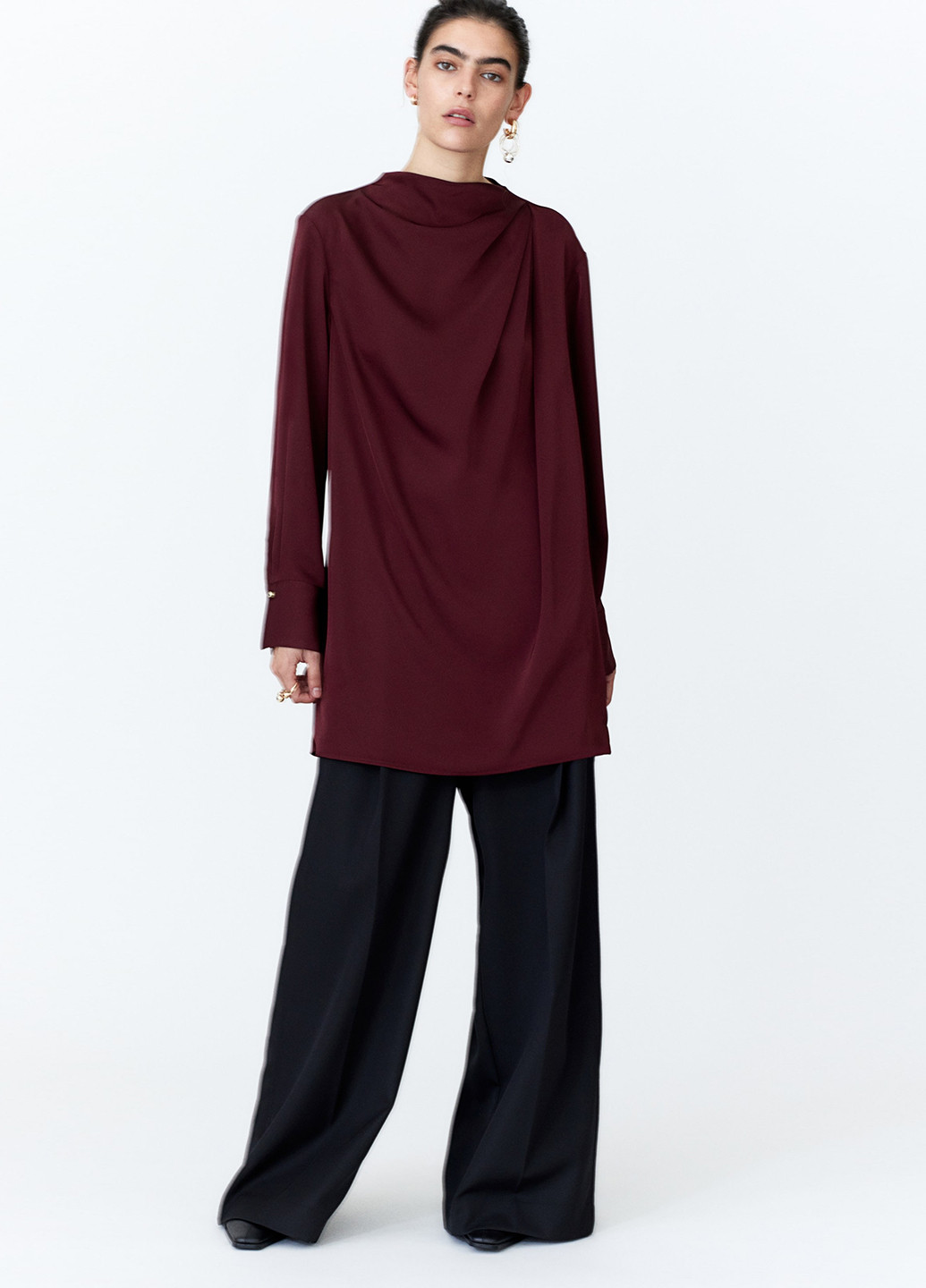 Бордова кежуал сукня H&M однотонна