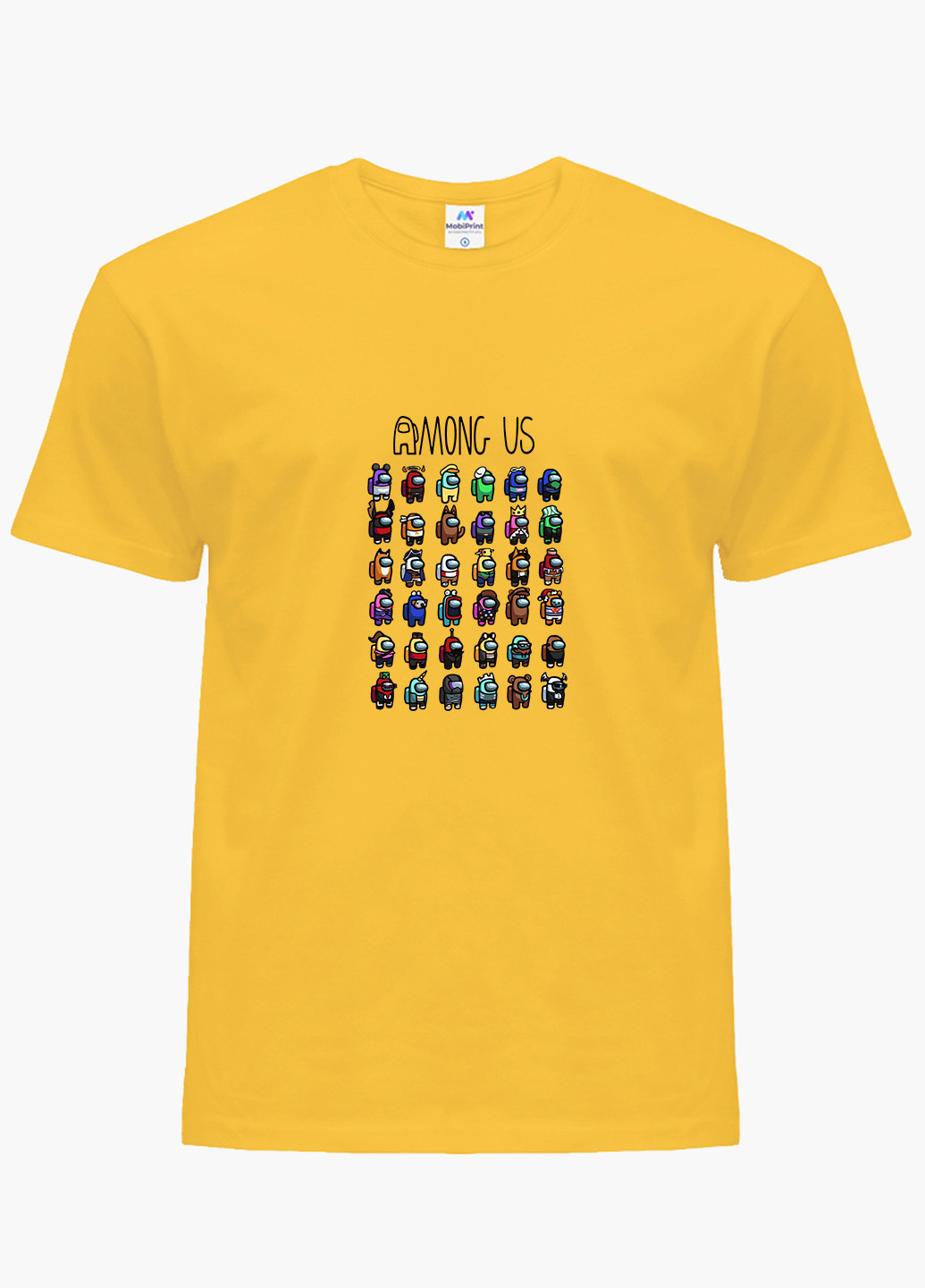 Желтая демисезонная футболка детская амонг ас (among us)(9224-2587) MobiPrint
