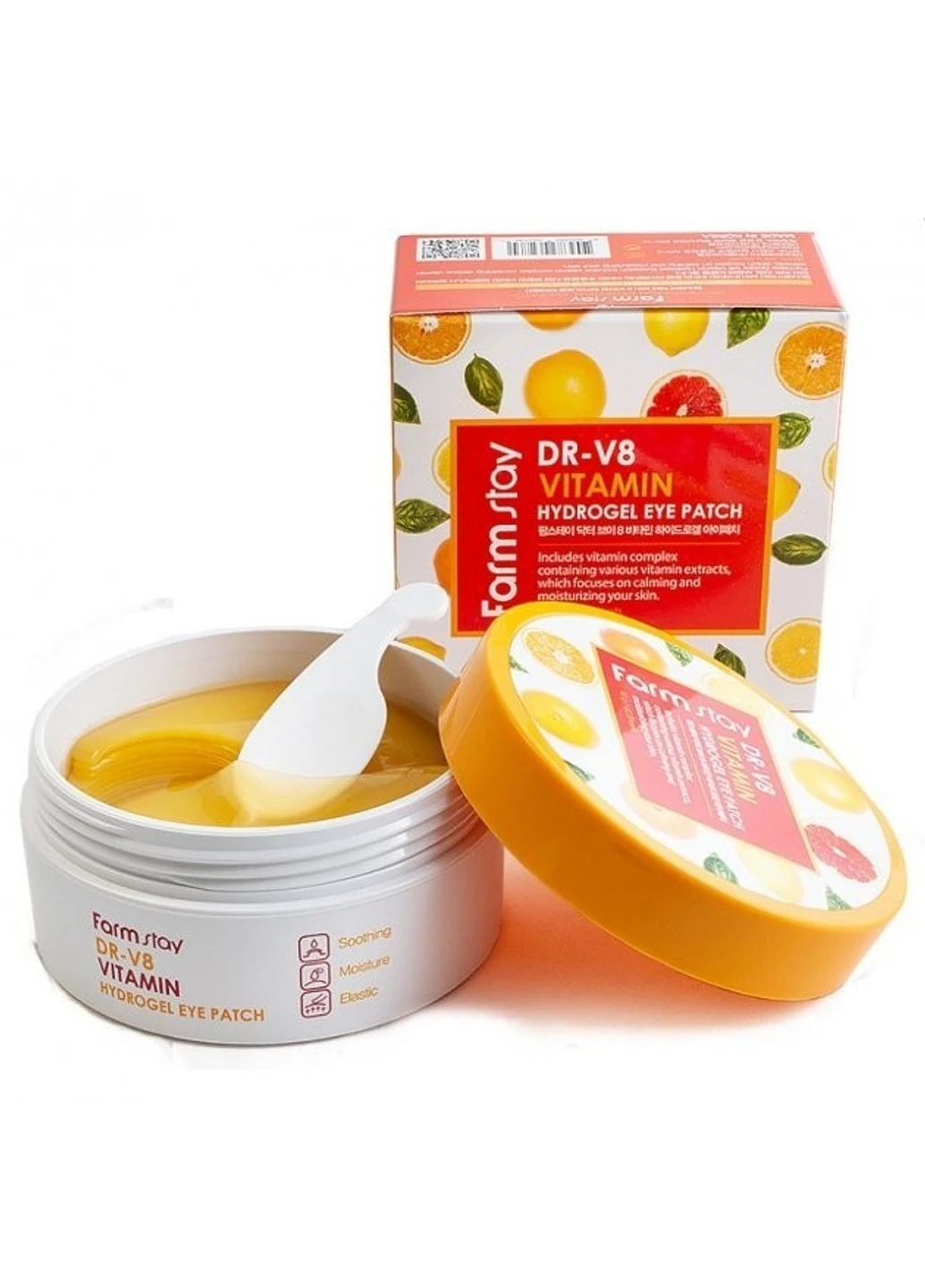FarmStay Антивозрастные витаминные патчи DR-V8 Vitamin Hydrogel Eye Patch 60 шт — Крем, Южная Корея (253384907)