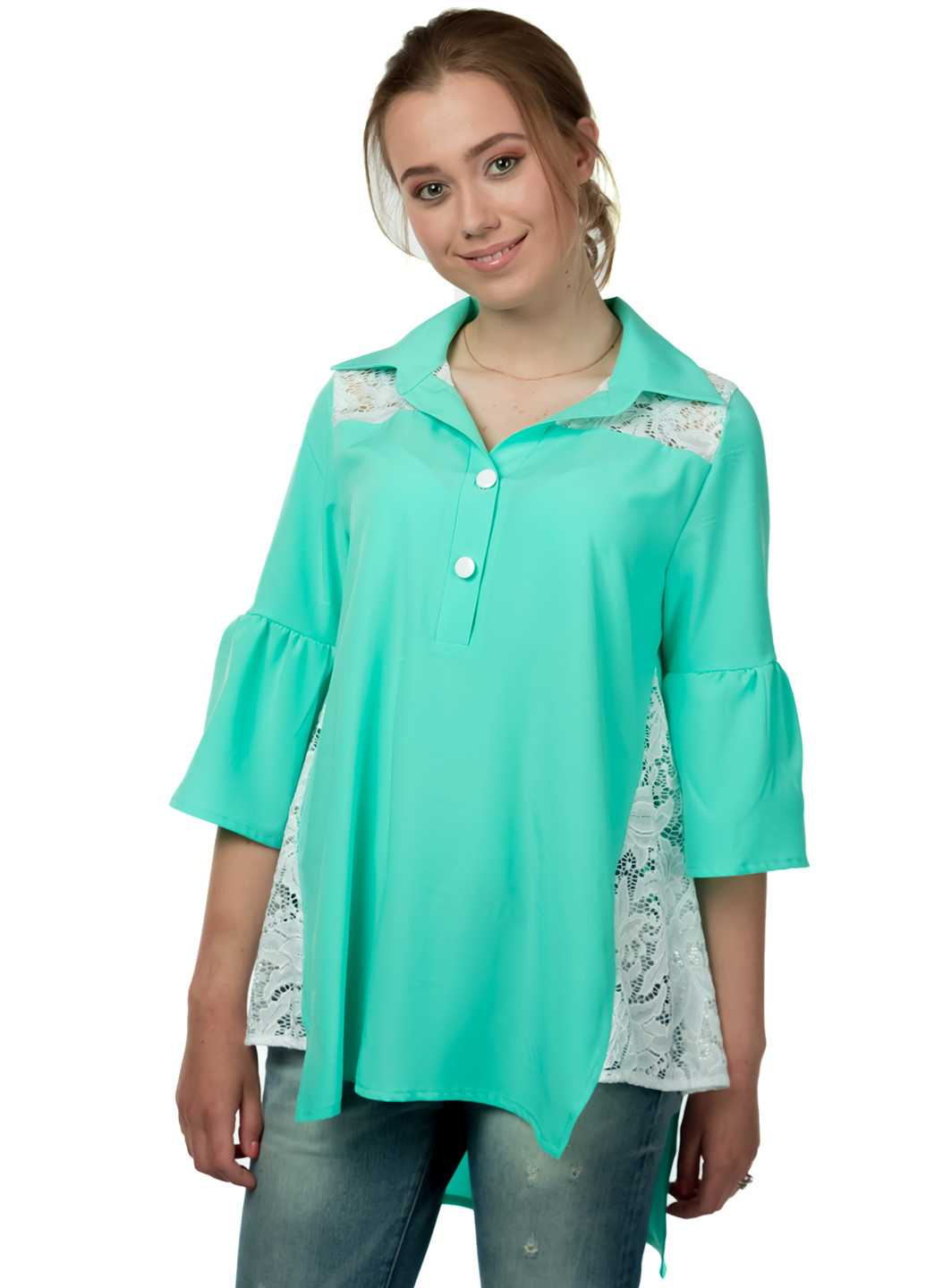 Бирюзовая летняя блуза Alpama