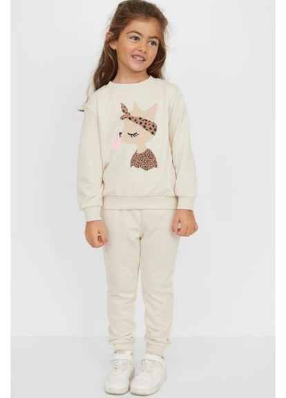 Спортивний костюм (світшот і джогери) 140 см 9-10 р Світло бежевий H&M 9S621 (252296270)
