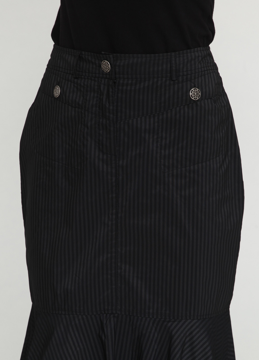 Черная кэжуал однотонная юбка Stefanie L миди