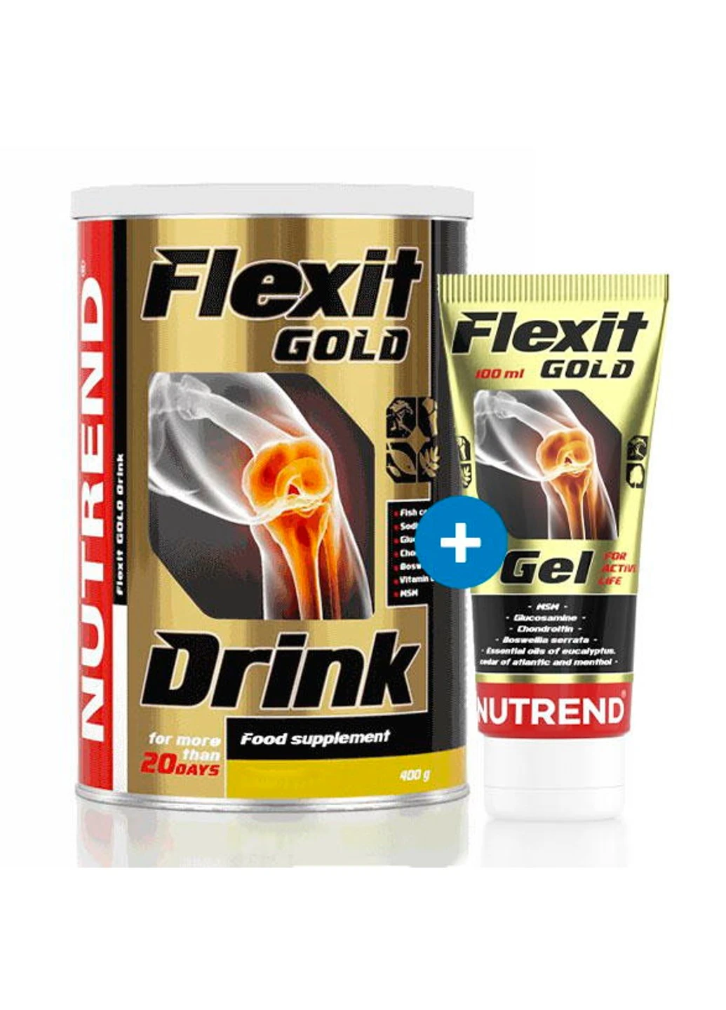 Хондропротектор Flexit Gold Drink 400 г + Flexit Gold Gel 100 мл apple Nutrend (255410415)