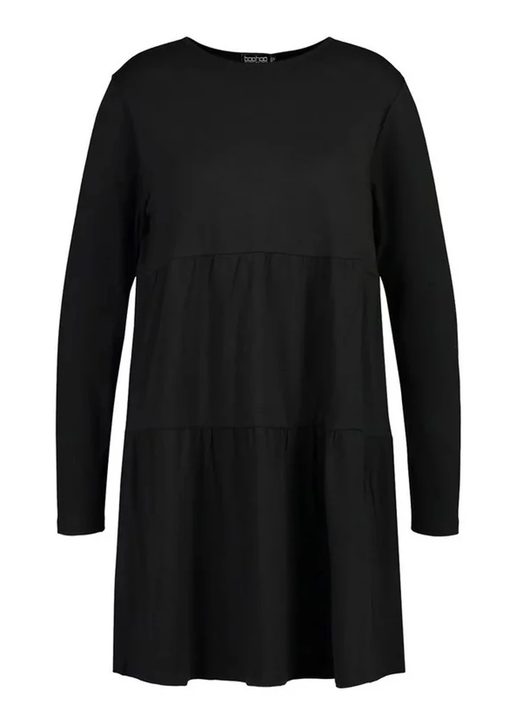 Черное кэжуал платье клеш Boohoo однотонное
