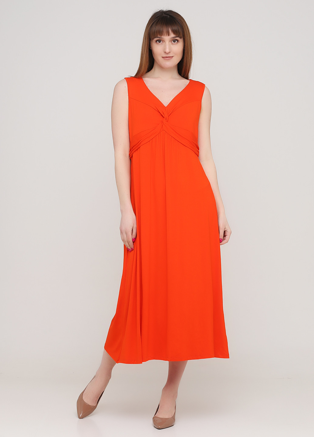 Оранжевое кэжуал платье Signature однотонное
