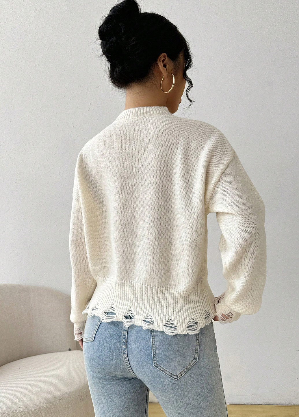 Белый демисезонный джемпер джемпер SHEIN