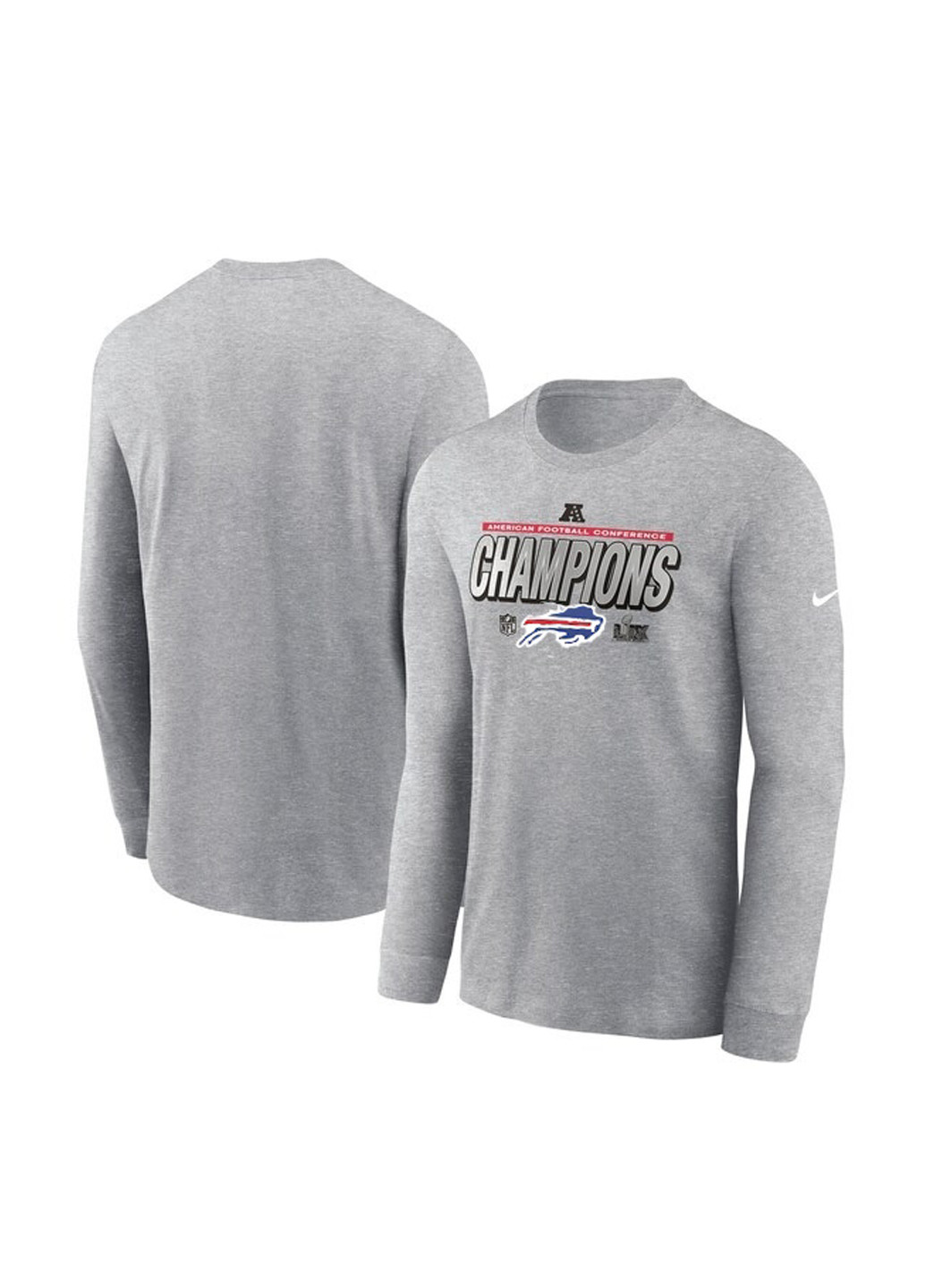 Серый демисезонный спортивный лонгслив Nike меланж