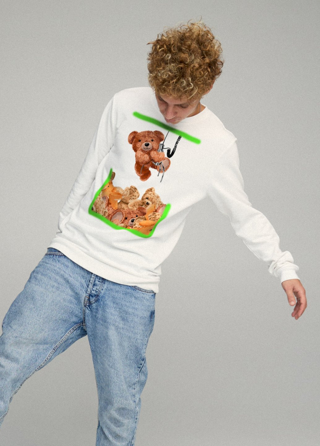 Белый свитшот мужской basic /no flis/ YAPPI рисунок (251791188)