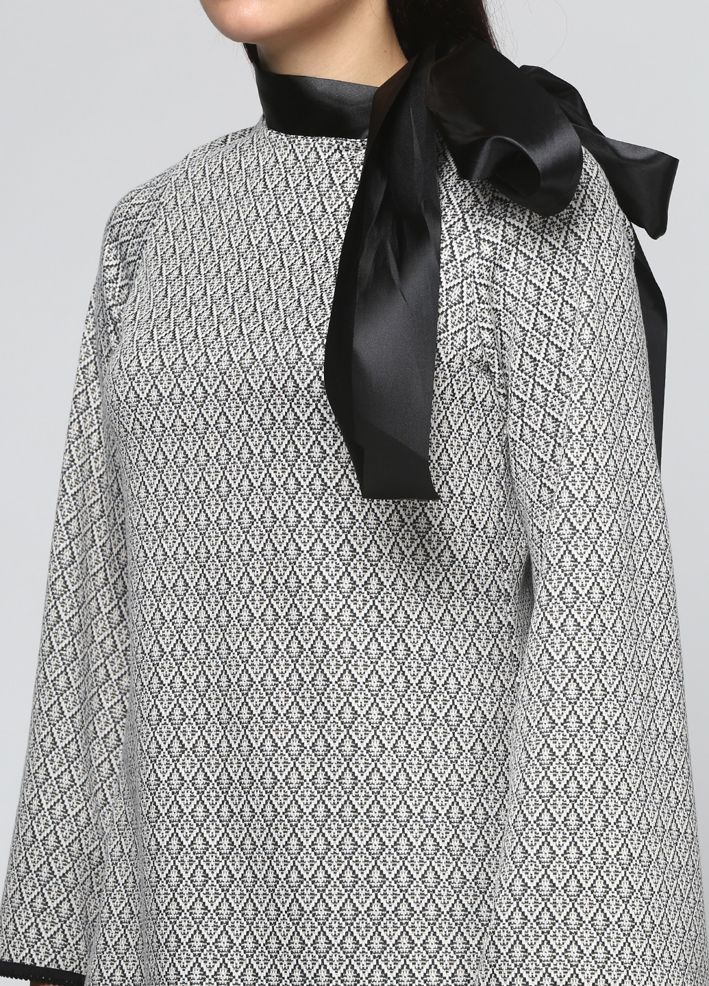 Серое кэжуал платье Paparazzi с геометрическим узором