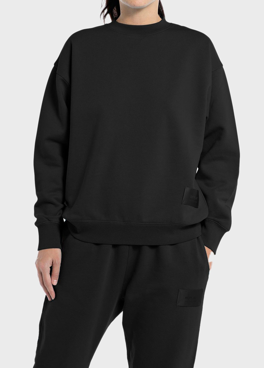 Черный свитшот Replay надпись нашивки (315063348)