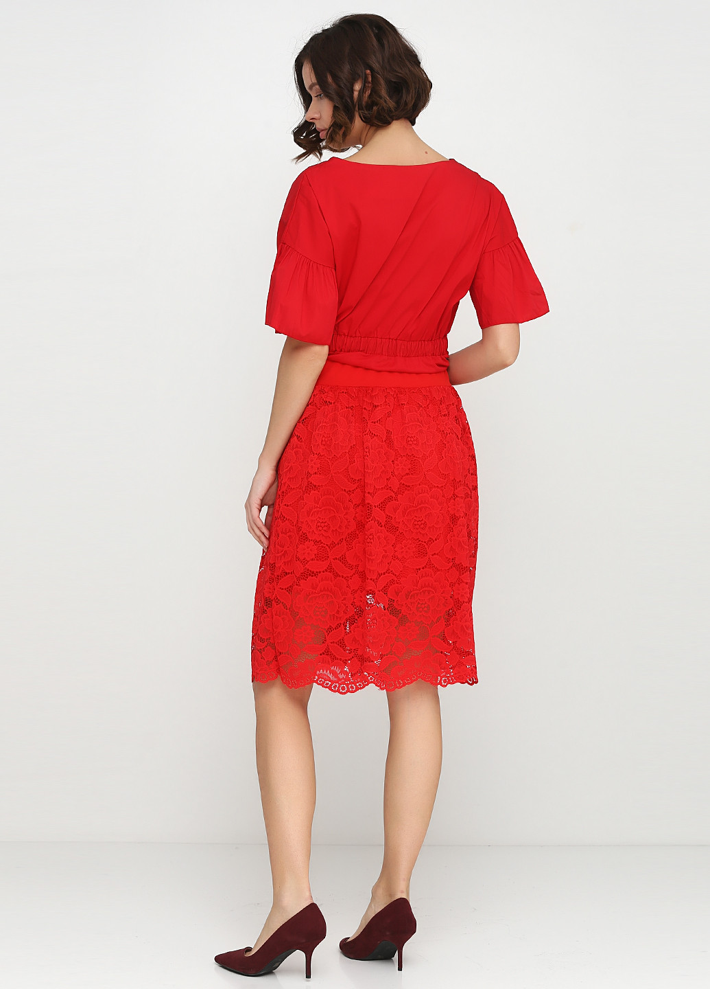 Красная кэжуал фактурная юбка New Collection