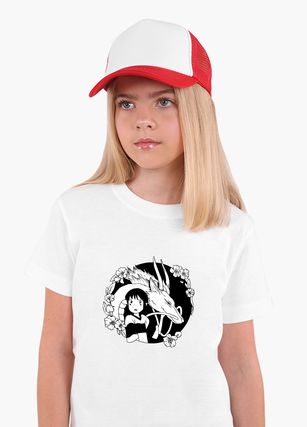 Белая демисезонная футболка детская тихиро огино сэн и хаку унесённые призраками (spirited away) белый (9224-2647) 164 см MobiPrint