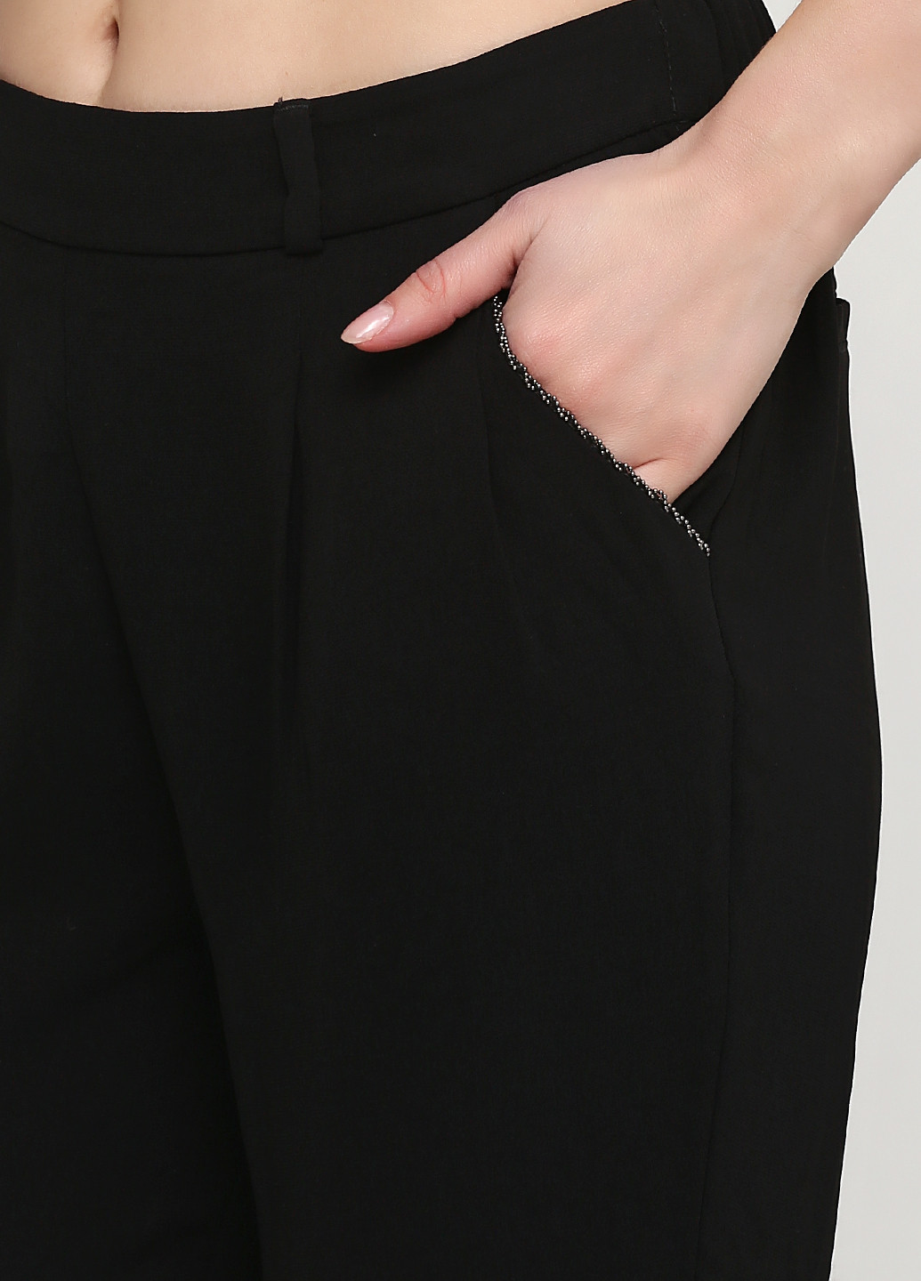 Черные кэжуал демисезонные прямые брюки Camaieu
