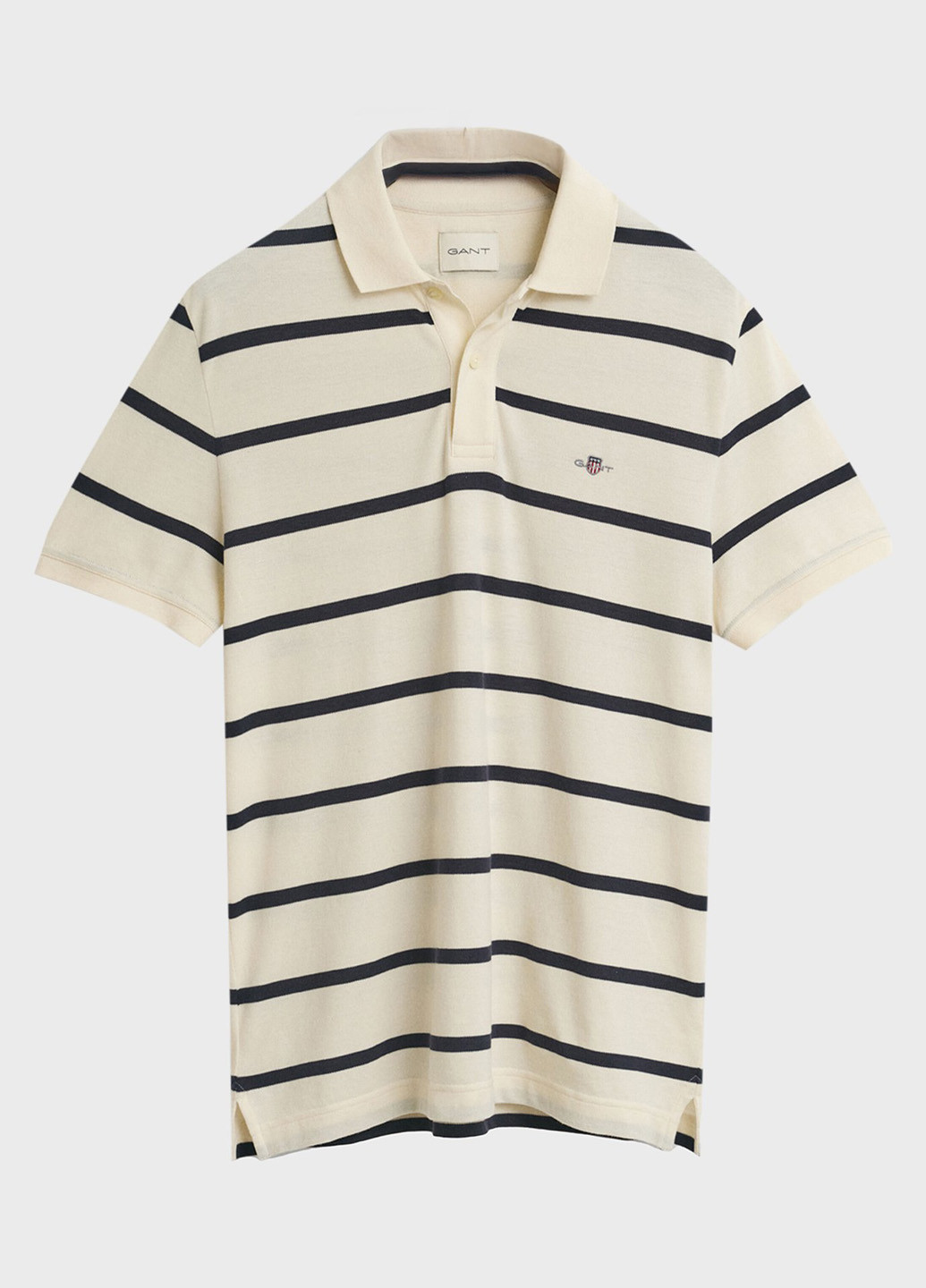Светло-бежевая футболка-поло для мужчин Gant в полоску