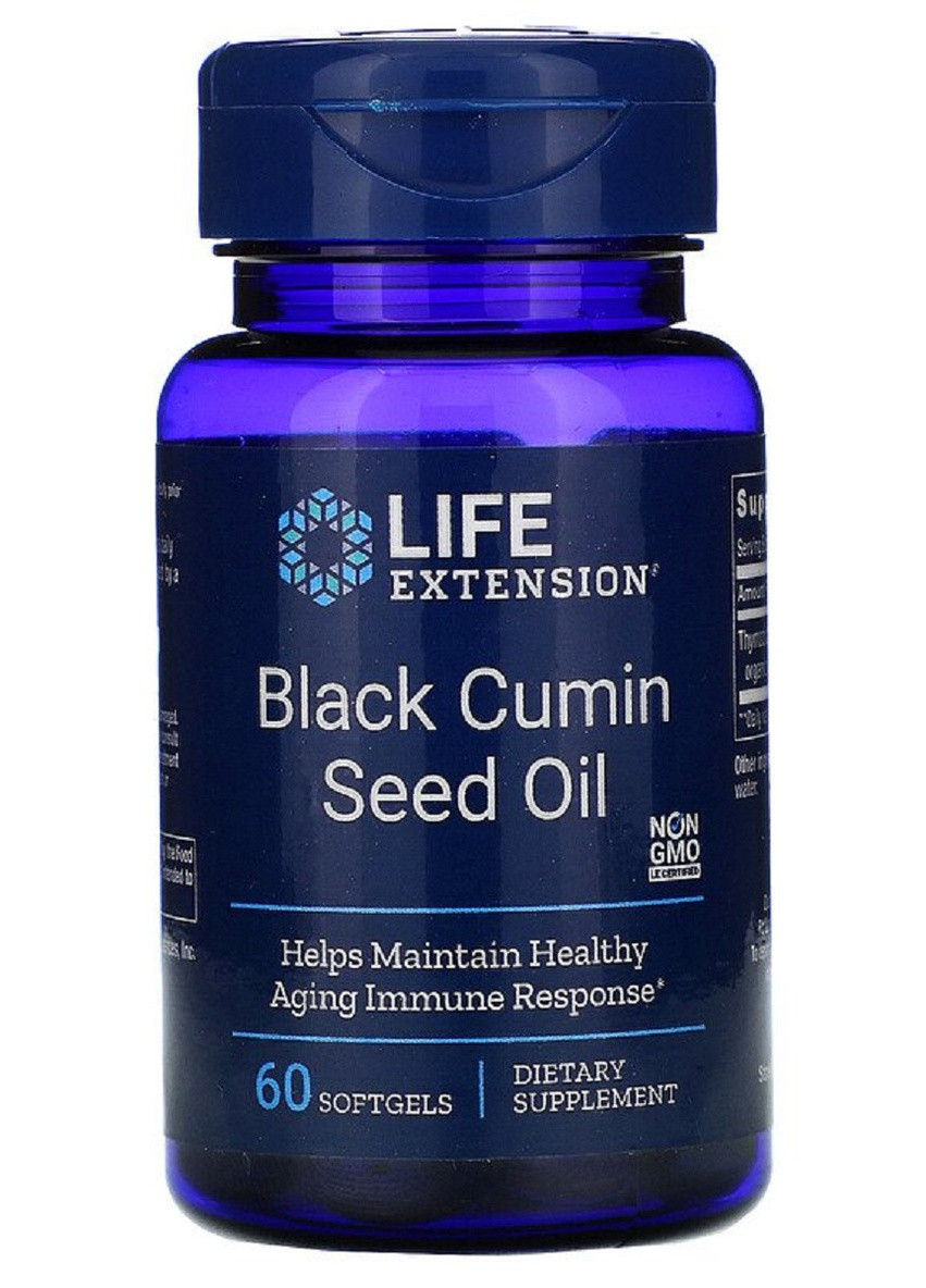 Масло насіння чорного кмину, Black Cumin Seed Oil,, 60 капсул Life Extension (228292060)