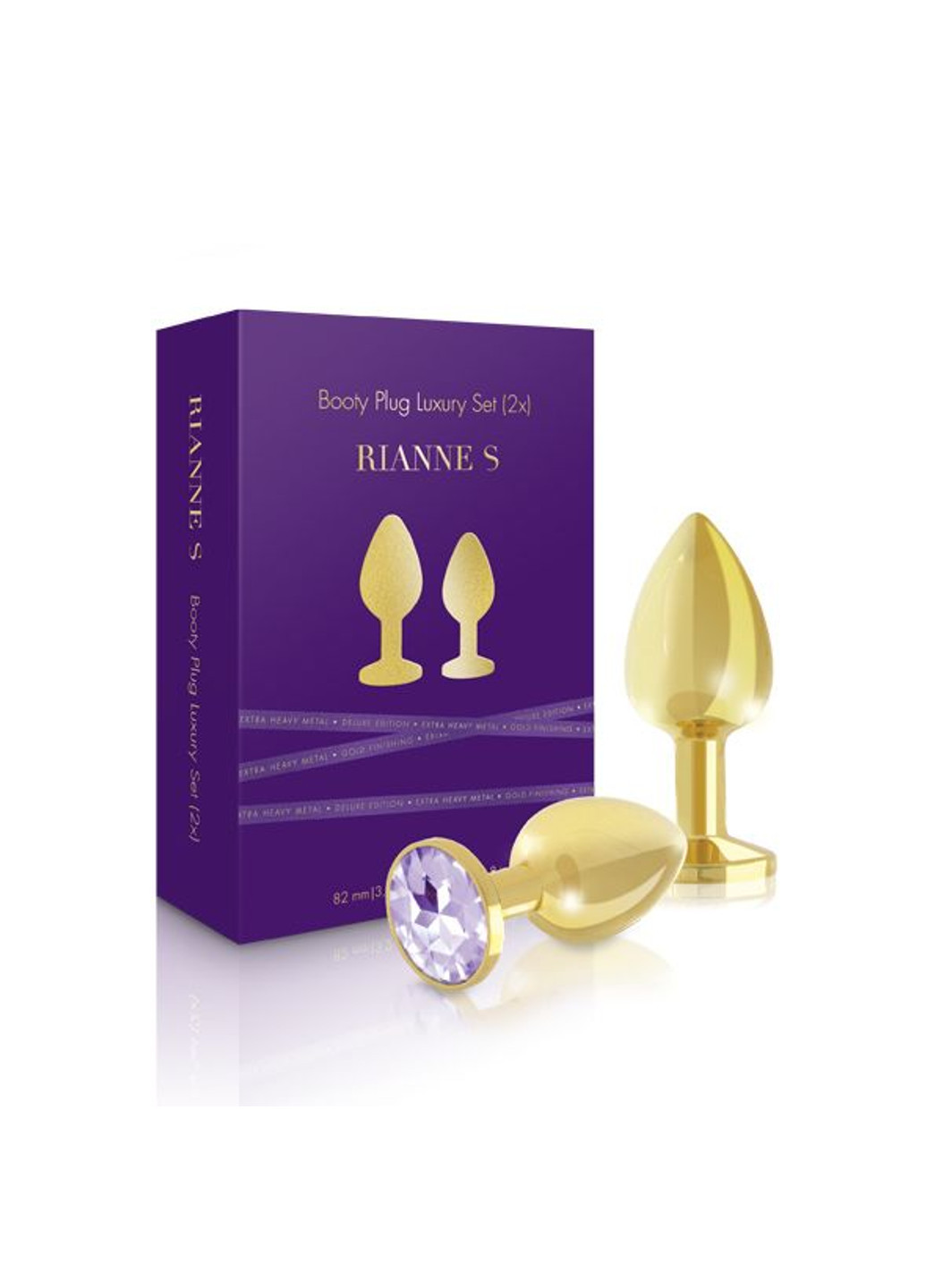 Набір металевих анальних пробок з кристалом - Booty Plug Luxury Set RIANNE S (252297571)