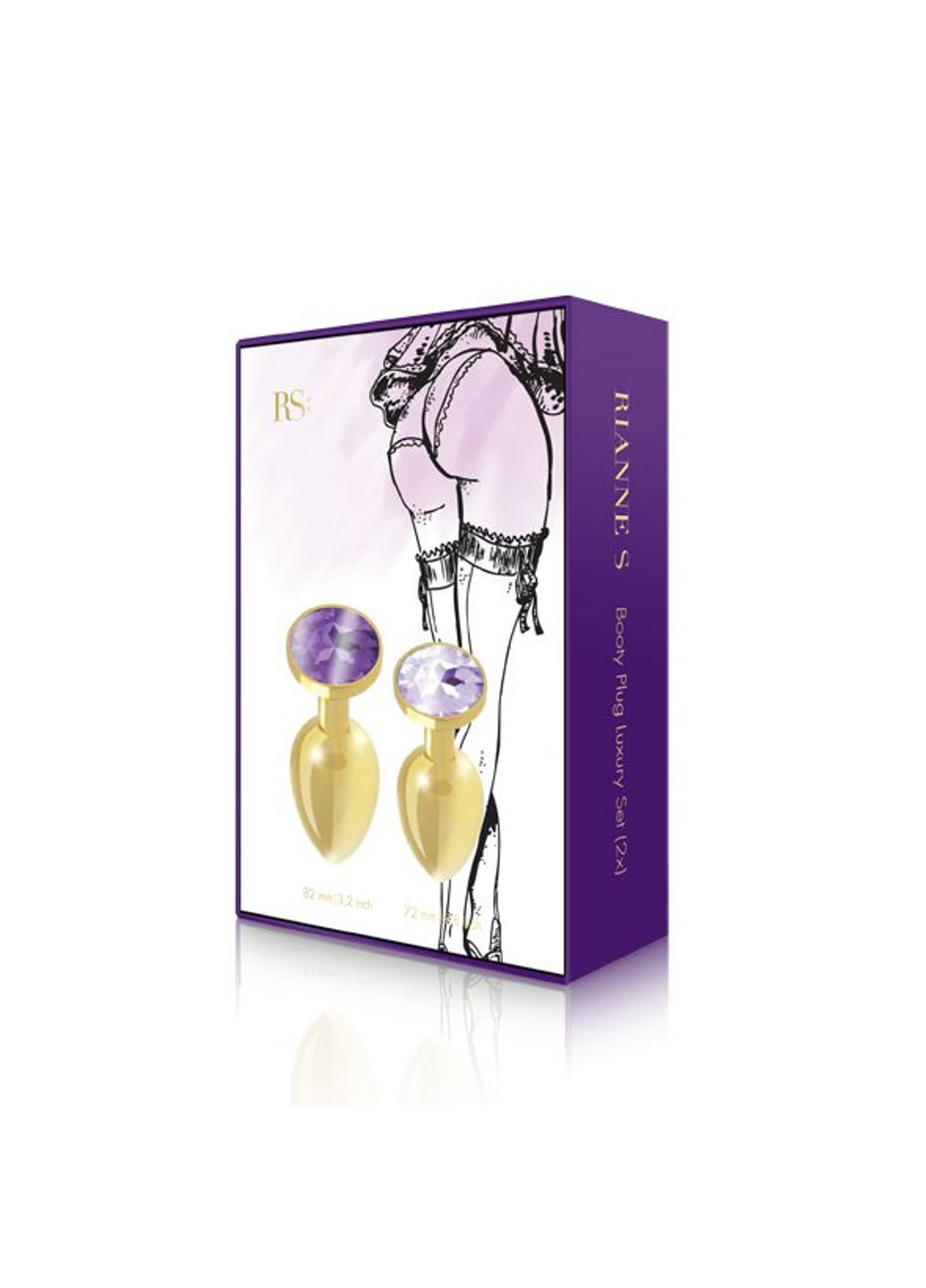Набір металевих анальних пробок з кристалом - Booty Plug Luxury Set RIANNE S (252297571)