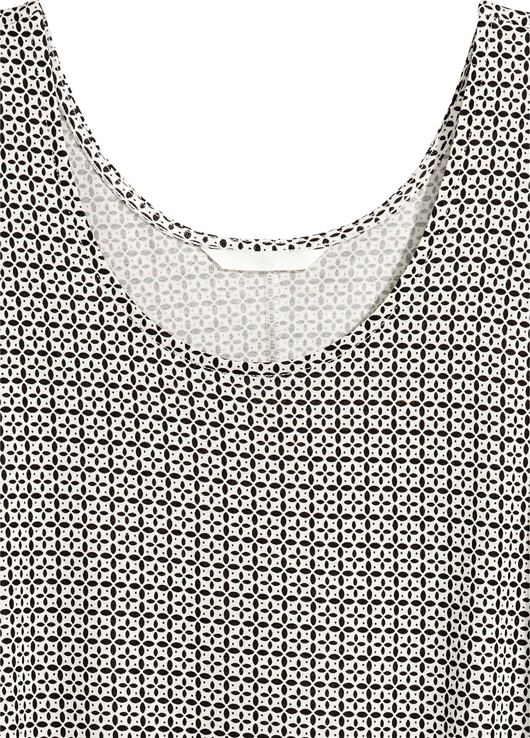 Черно-белое кэжуал платье а-силуэт H&M с орнаментом