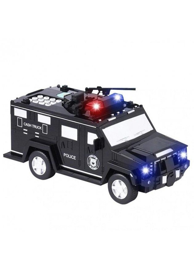 Дитячий сейф скарбничка з кодом та відбитком пальця у вигляді поліцейської машини Cash Truck Black No Brand (251956889)