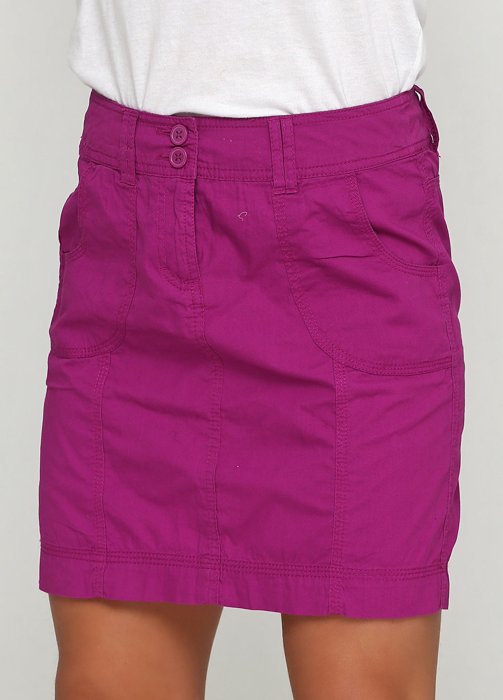 Фуксиновая кэжуал однотонная юбка Colours карандаш