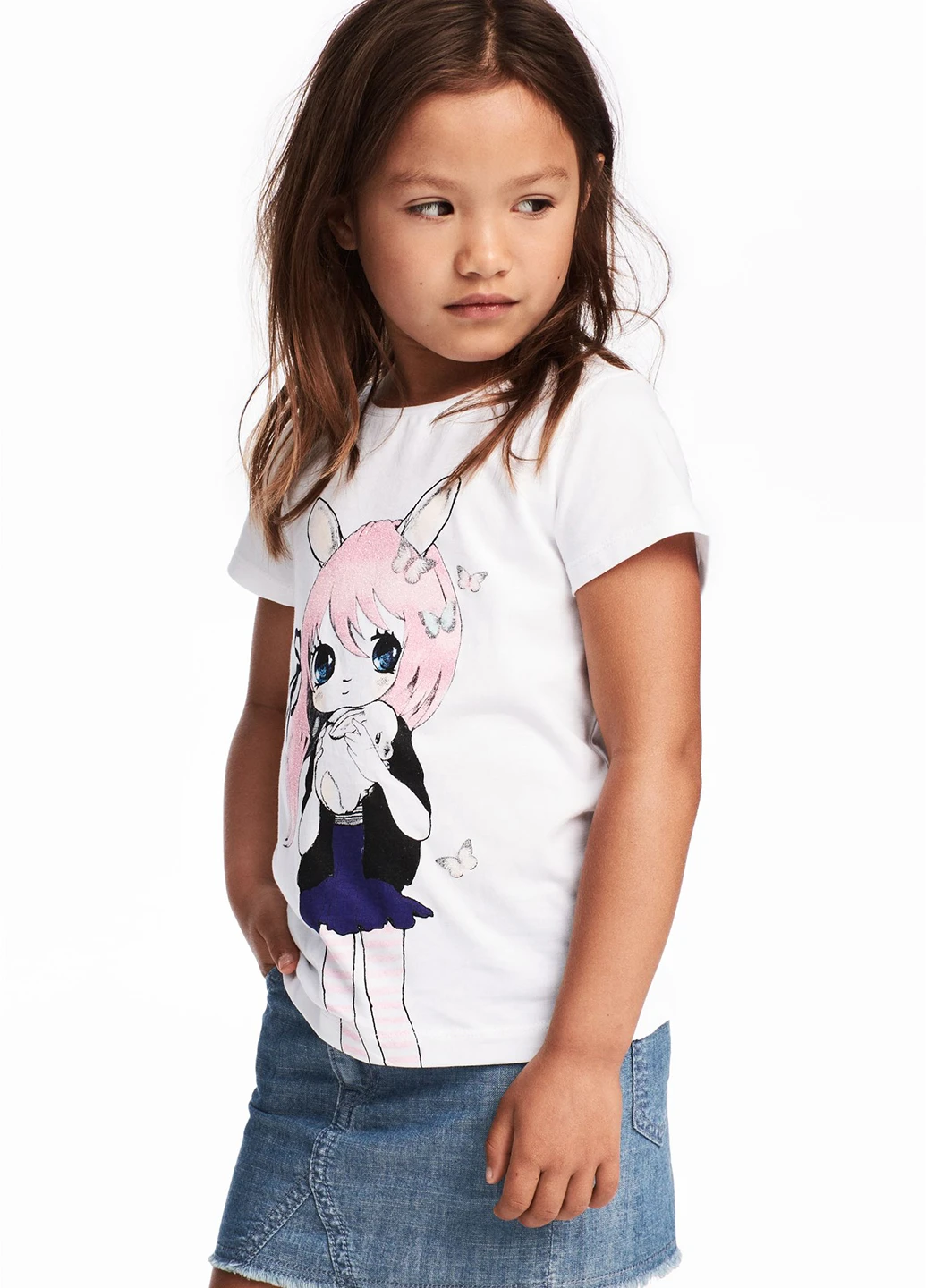 Белая летняя футболка H&M
