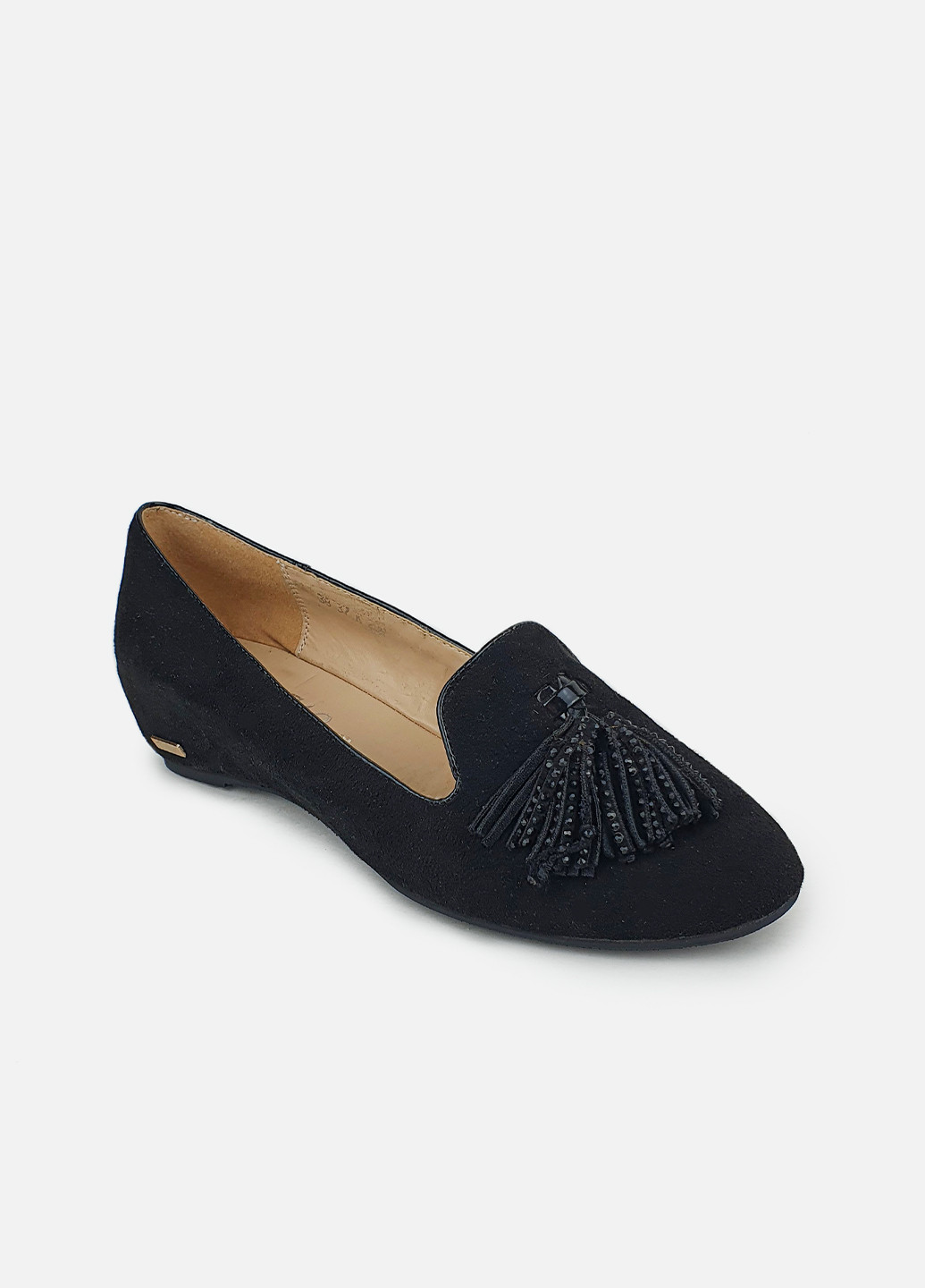 Toleeao Жіночі лофери з пензликами чорного кольору з экозамши чорний з штучна замша, — демісезон (252654886)