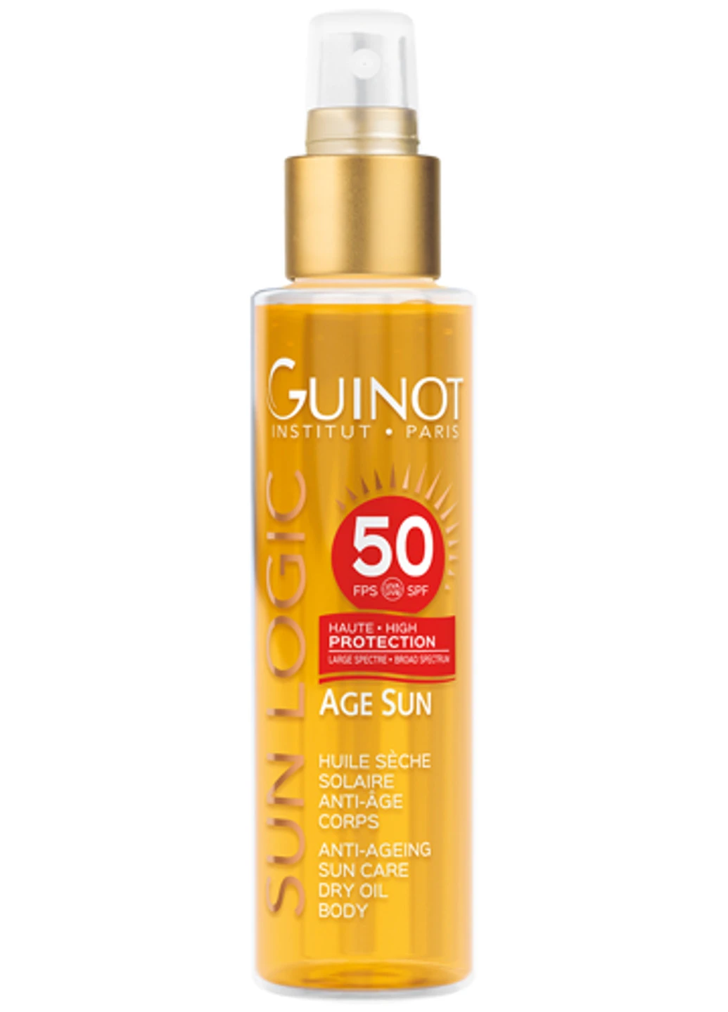Антивозрастное сухое масло от солнца для тела SPF50 Age Sun Anti-Ageing Sun Dry Oil Body 150 мл Guinot (252305567)