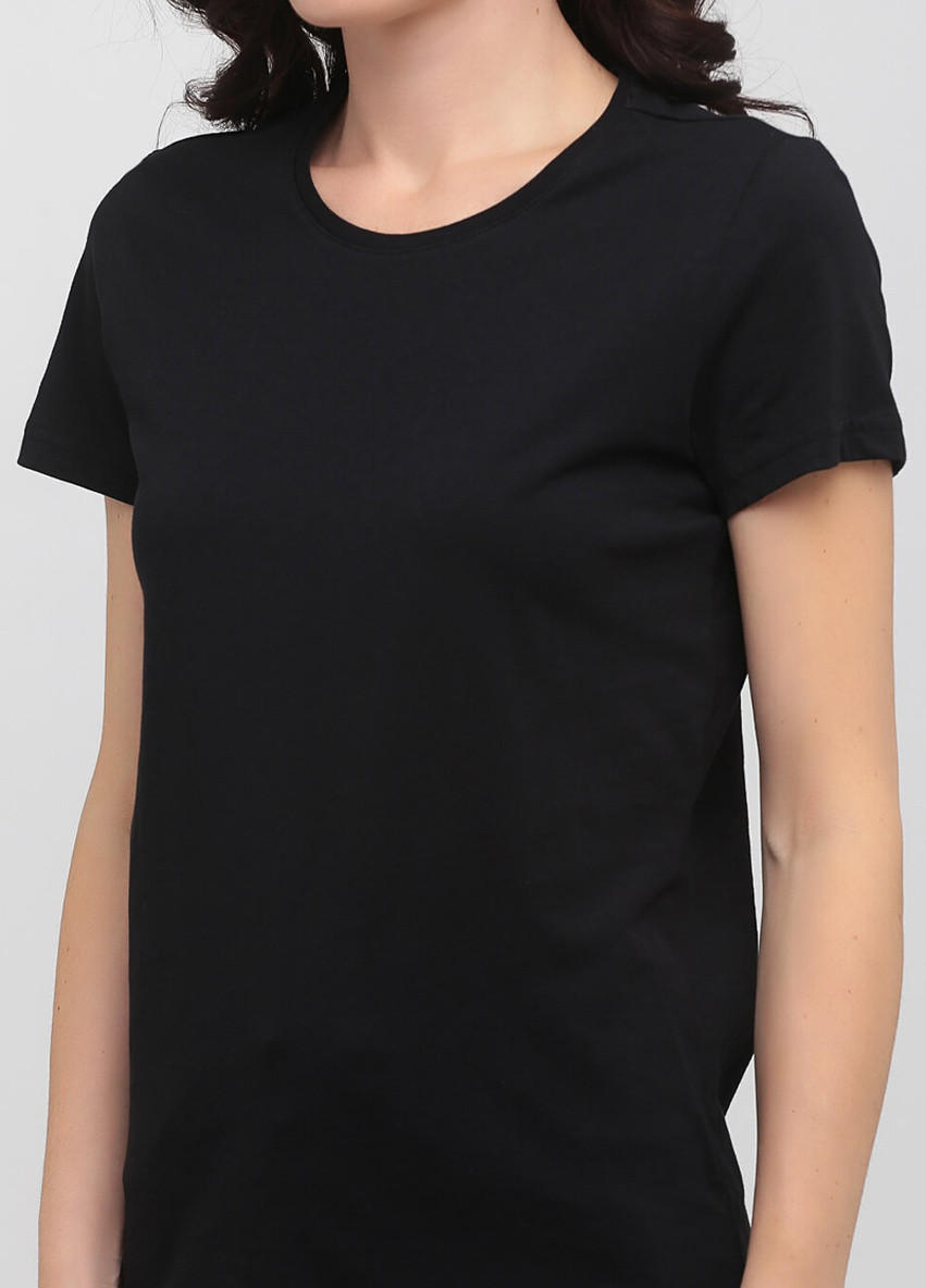 Черная всесезон футболка женская с круглым воротником Stedman