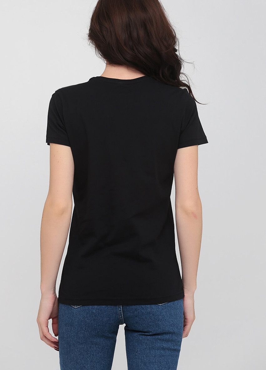 Чорна всесезон футболка жіноча з круглим коміром Stedman