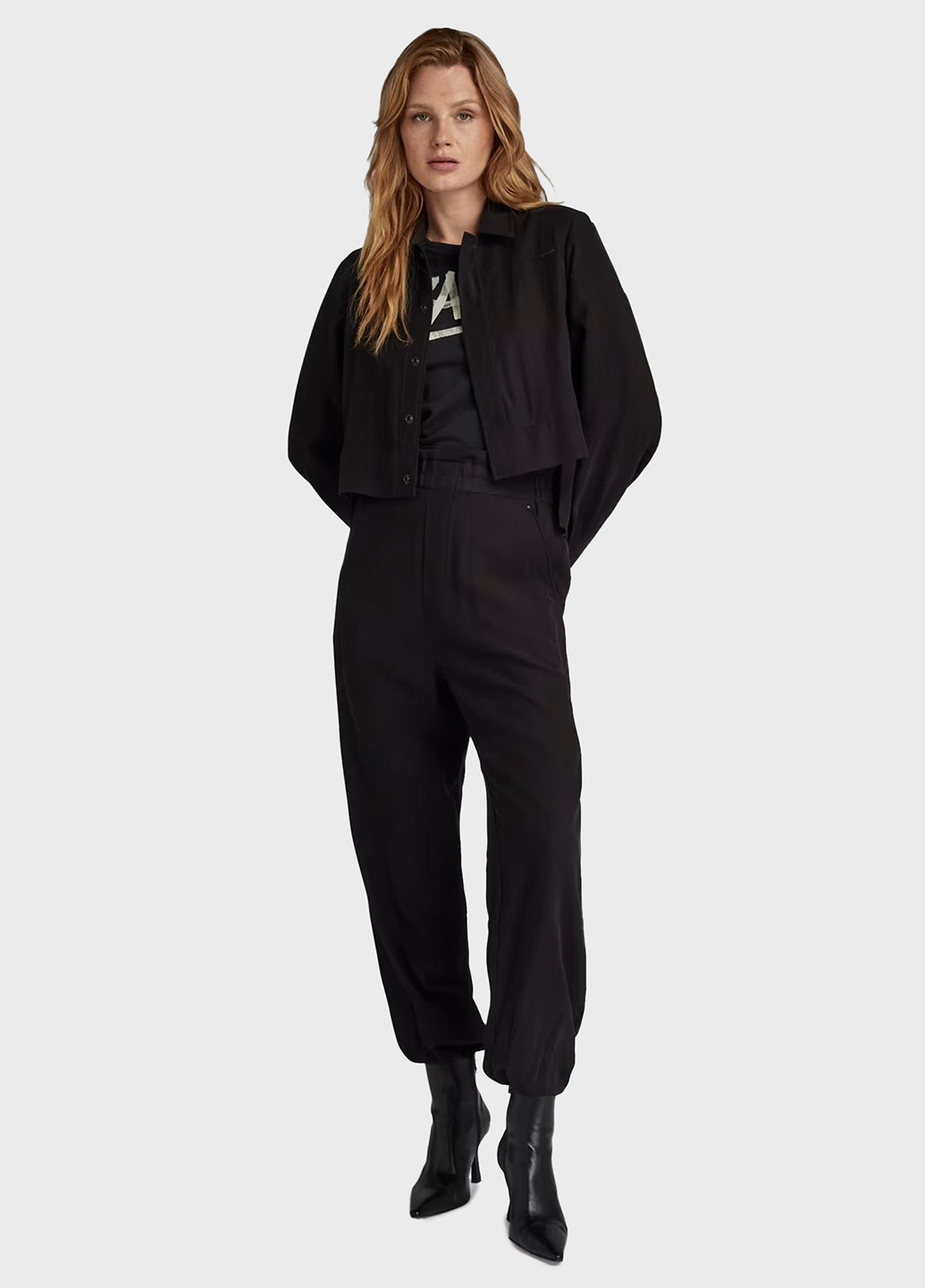 Комбінезон G-Star Raw комбінезон-брюки однотонний чорний кежуал віскоза