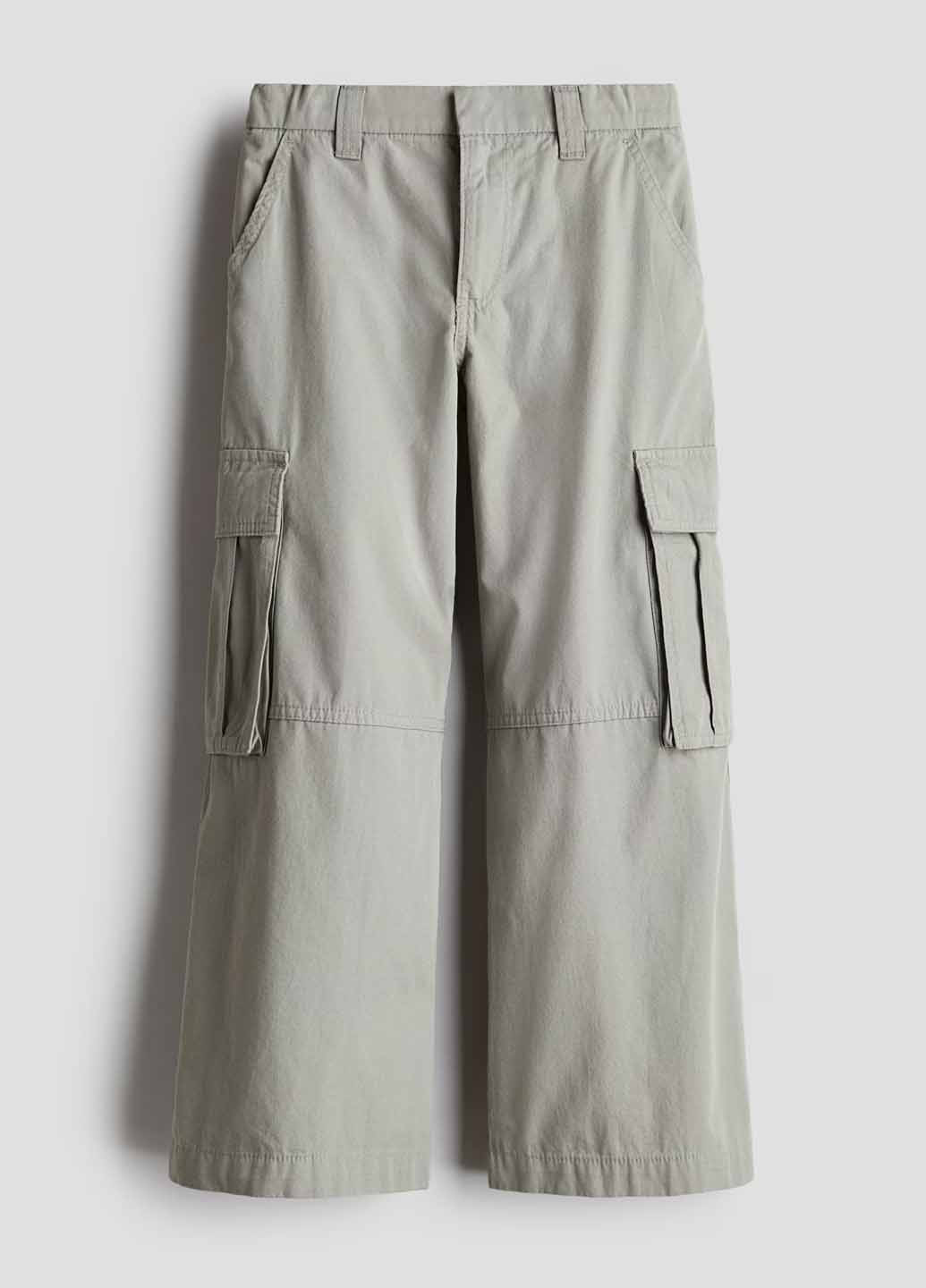 Серые кэжуал демисезонные брюки карго H&M