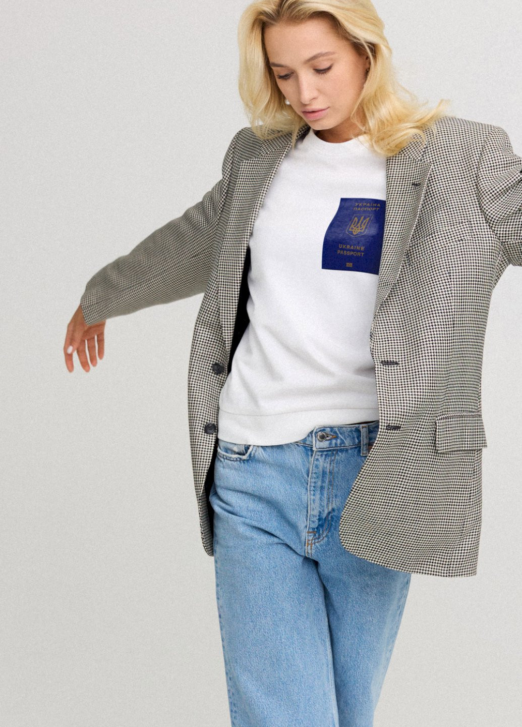 Білий світшот жіночій basic /no flis/ YAPPI (254658778)