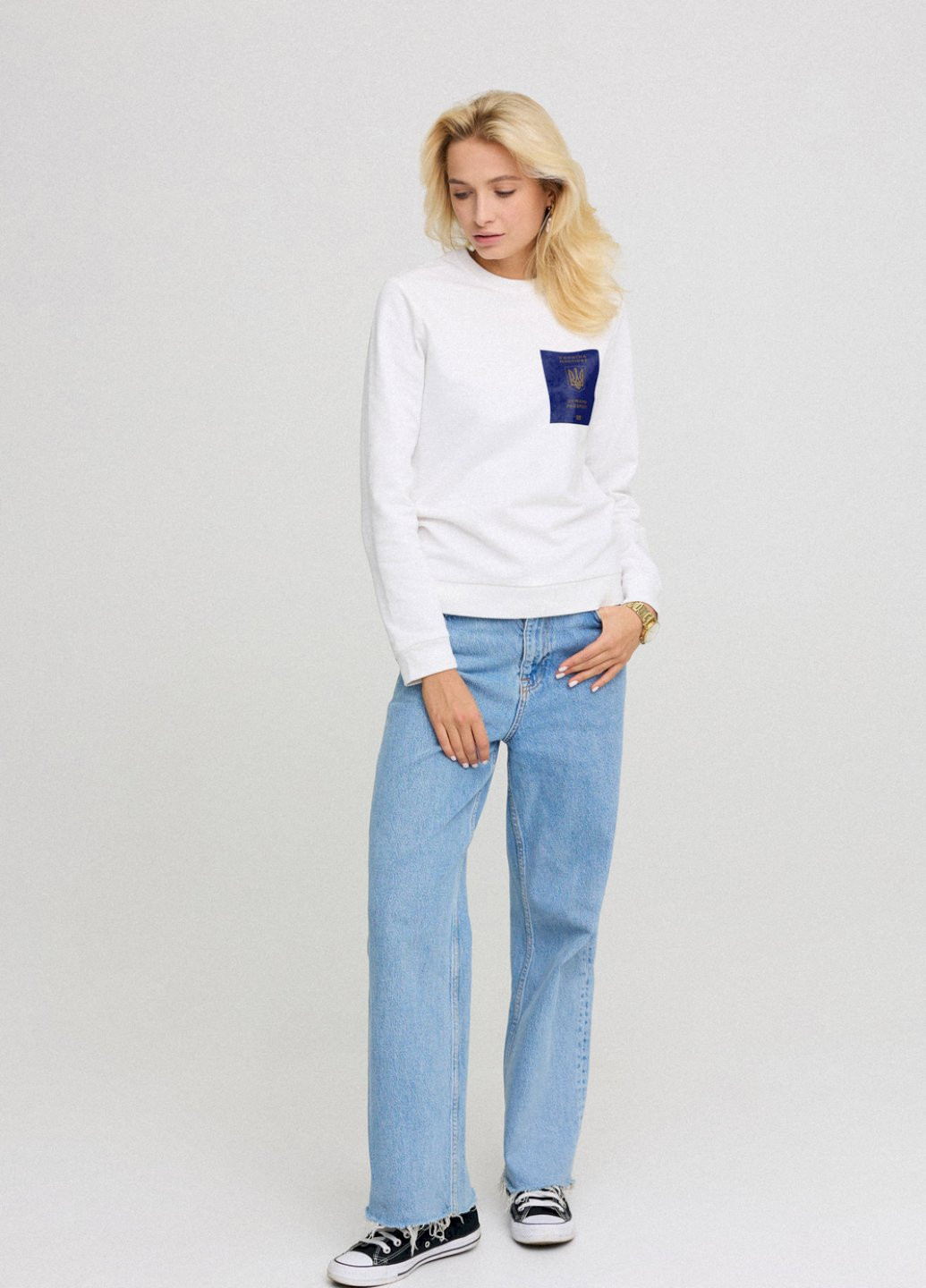 Білий світшот жіночій basic /no flis/ YAPPI (254658778)