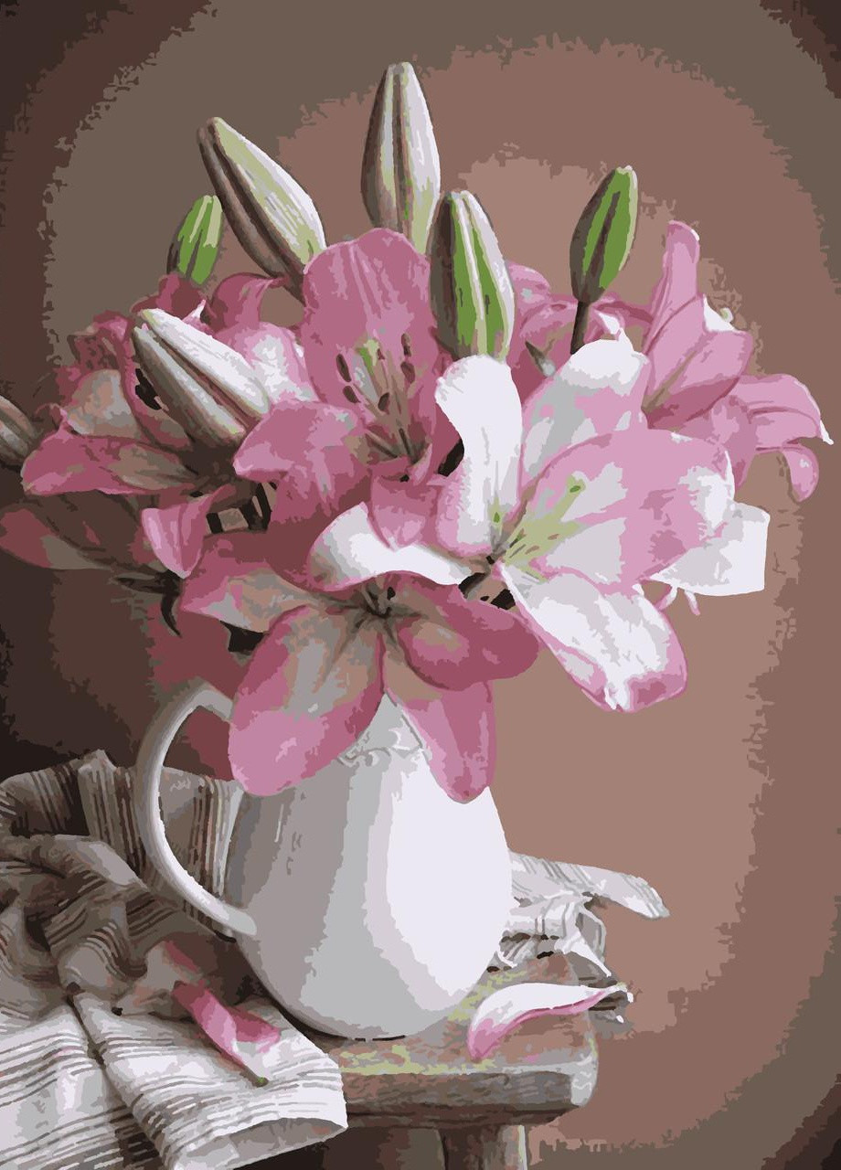 Картин по номерам "Лилии в вазе" 50*60 см No Brand (254583861)