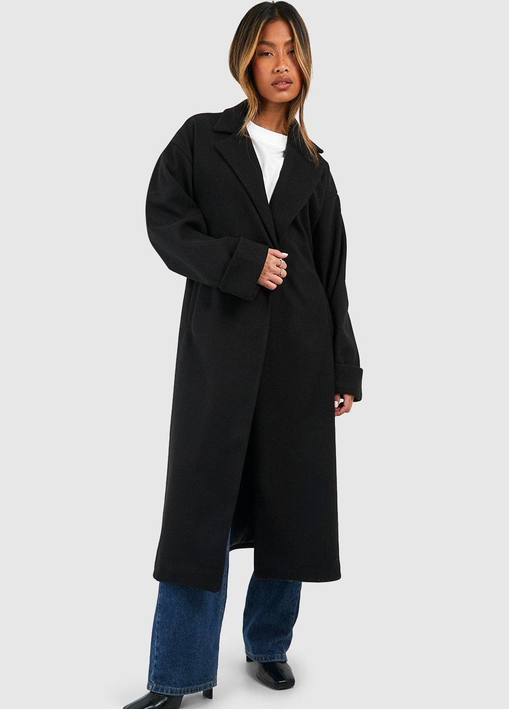 Чорне демісезонне Пальто Boohoo