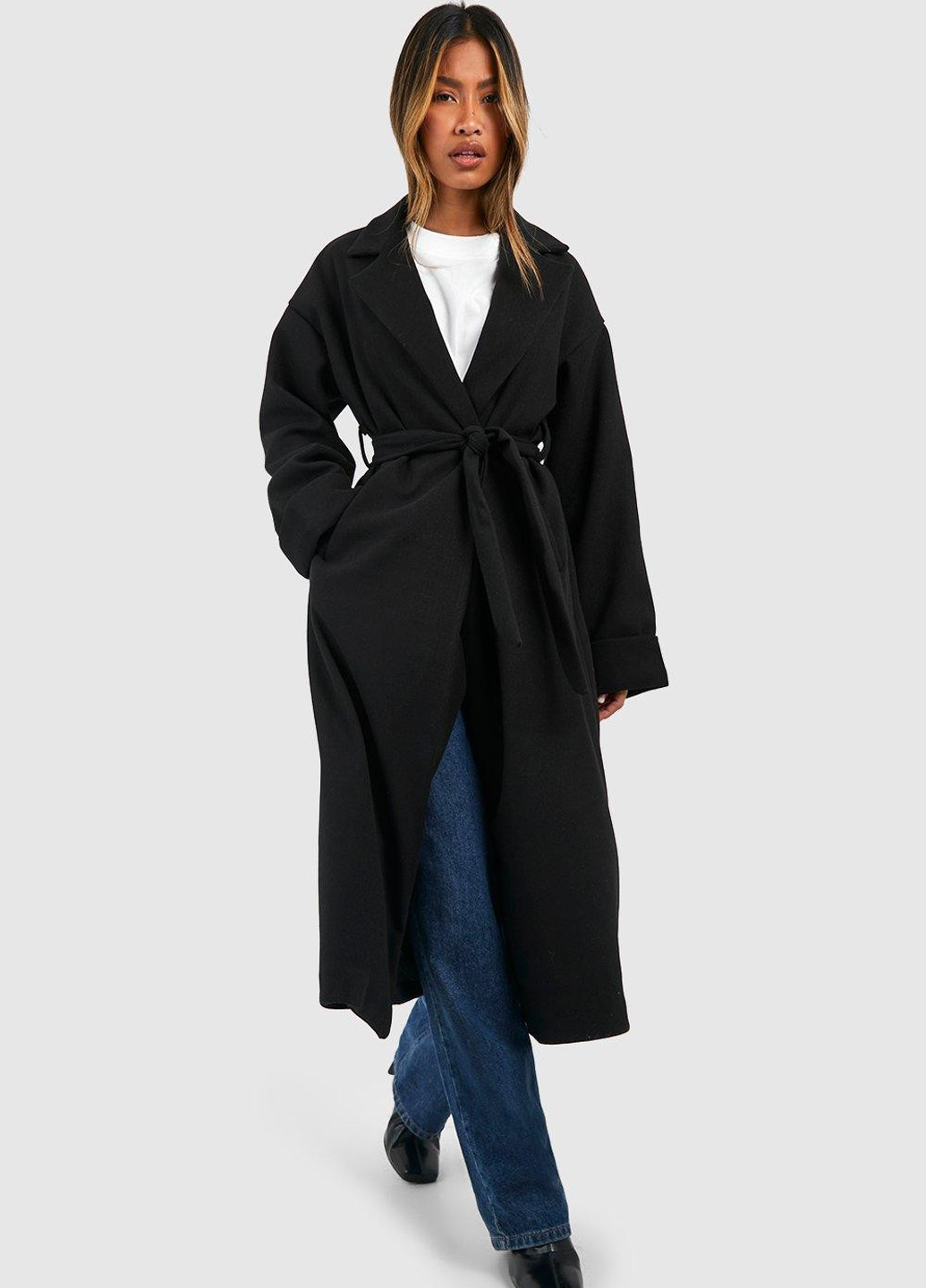 Чорне демісезонне Пальто Boohoo