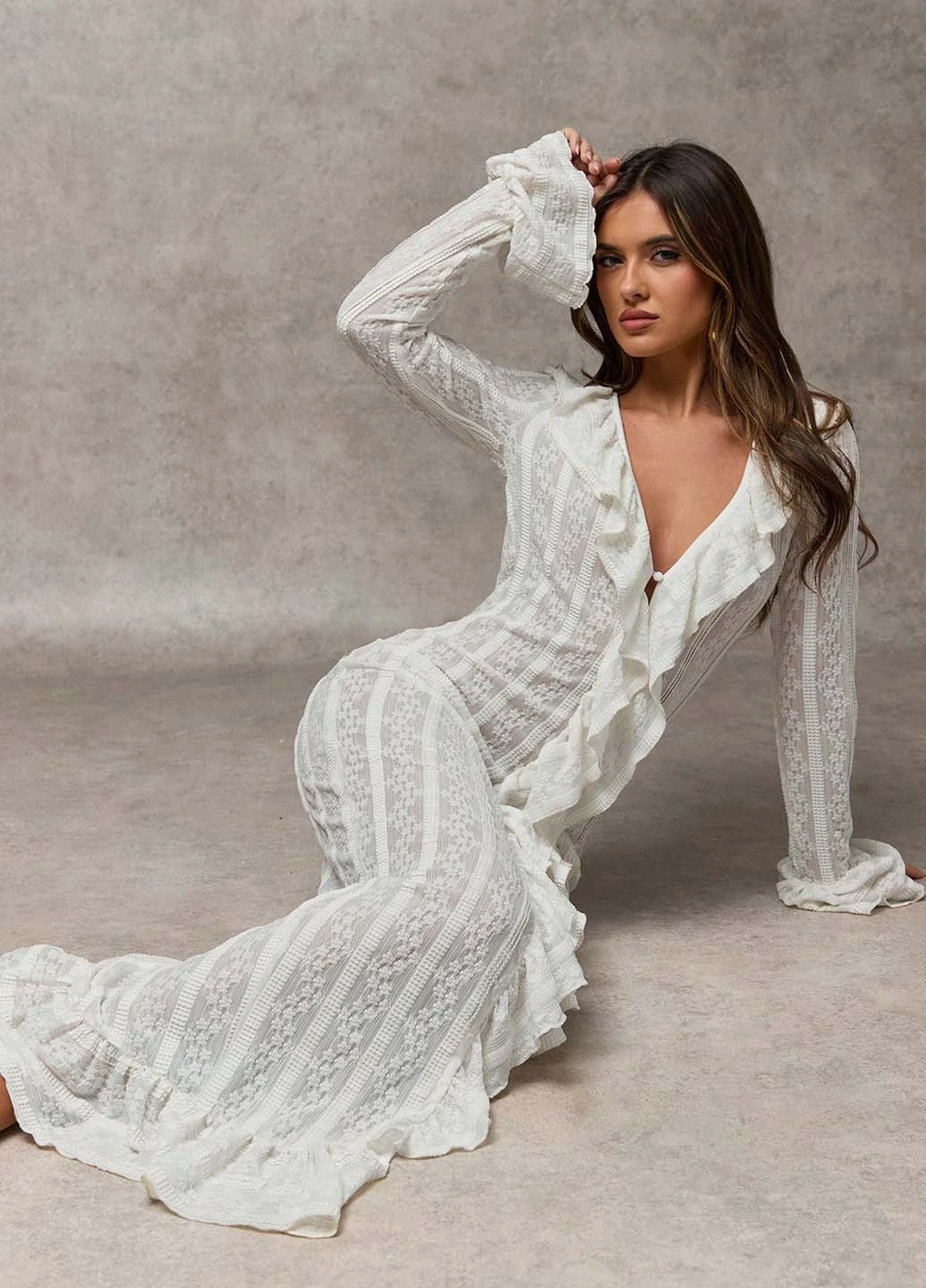 Белое кэжуал платье силуэтная SHEIN однотонное