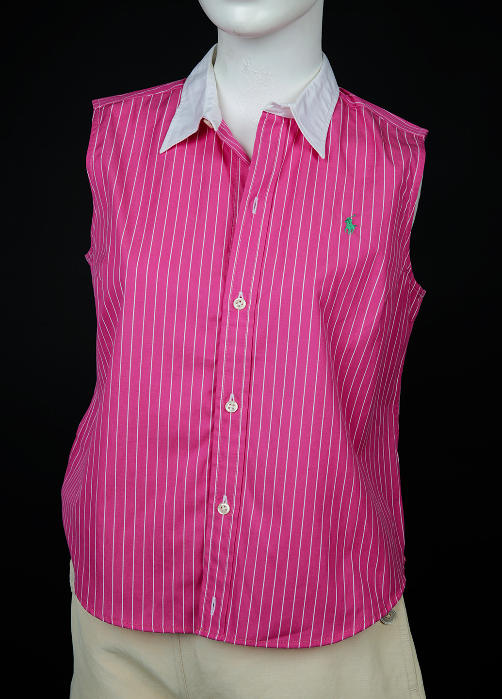 Малиновая кэжуал рубашка в полоску Ralph Lauren