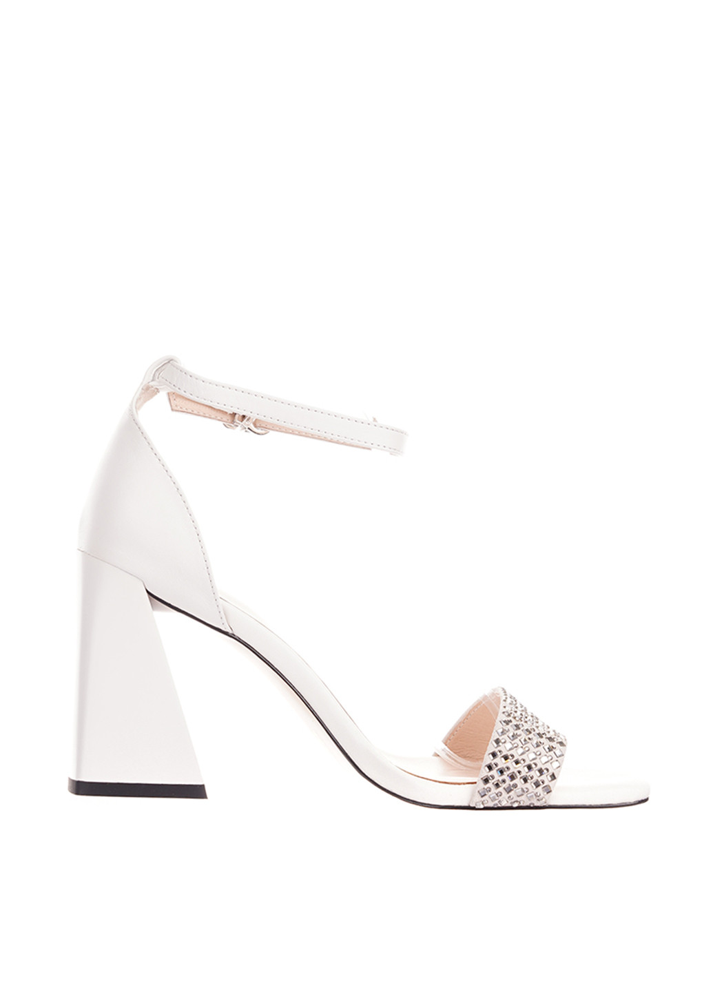 Белые босоножки Blizzarini с ремешком со стразами