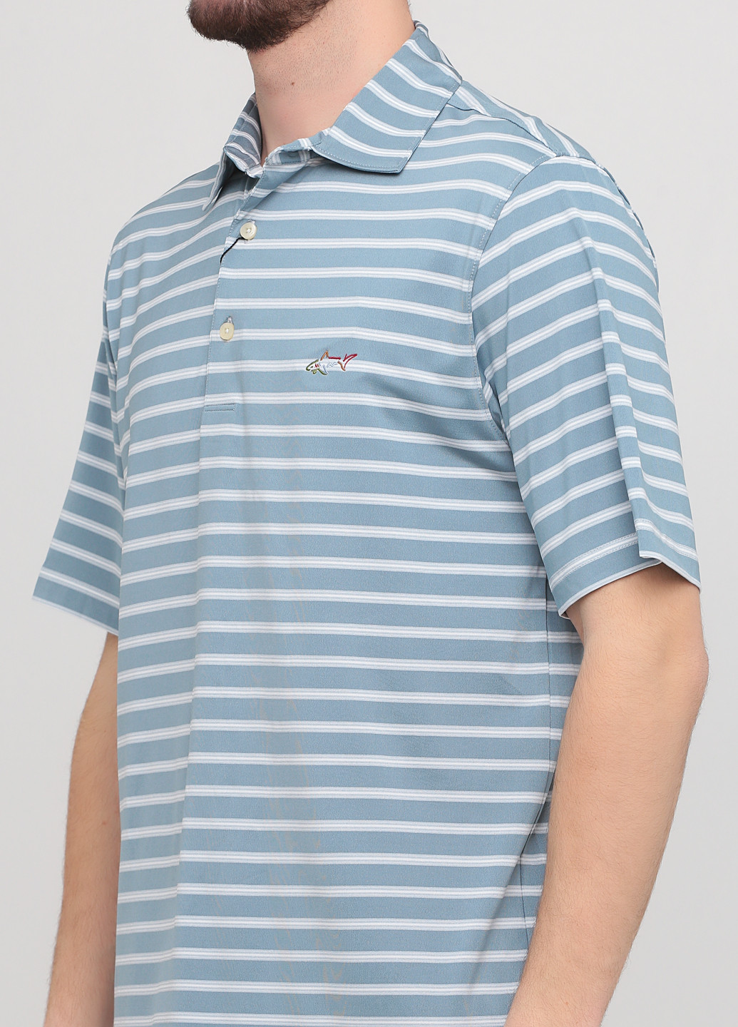 Светло-серая футболка-поло для мужчин Greg Norman в полоску