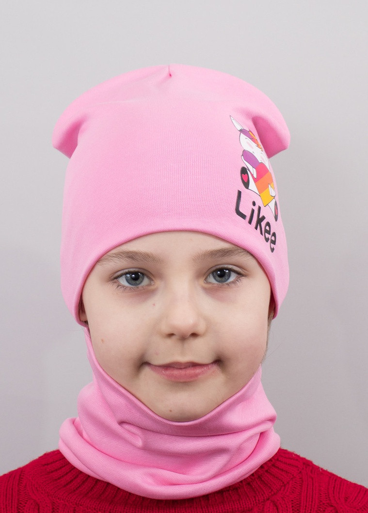 Дитяча шапка з хомутом КАНТА "Likee" розмір 48-52 рожевий (OC-856) Канта (220180400)