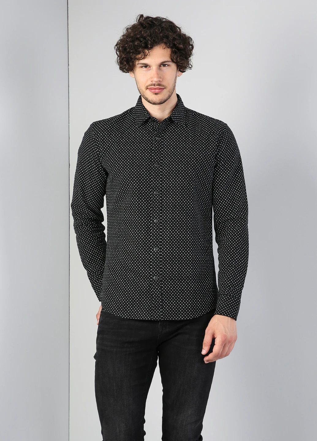 Черная кэжуал рубашка в клетку Colin's