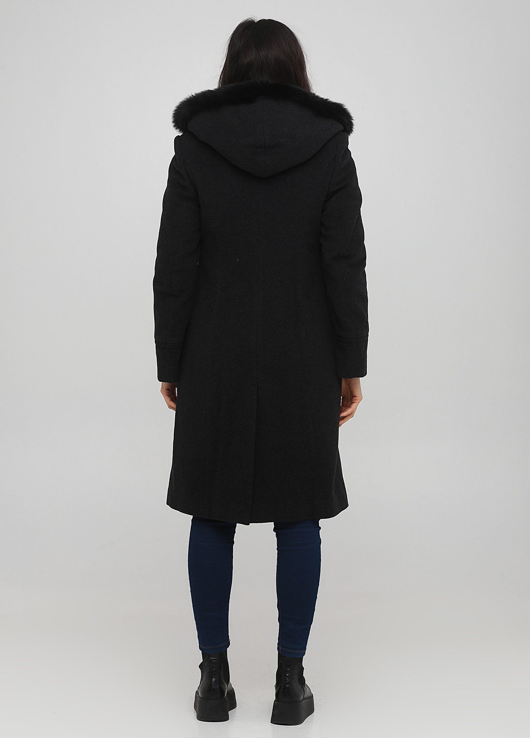 Темно-серое демисезонное Пальто однобортное Nina Vladi