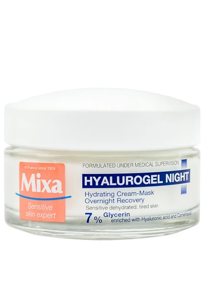 Mixa Крем-маска для зневодненої чутливої шкіри Hydrating Hyalurogel Night Cream-Mask — Крем, Франція (250115841)