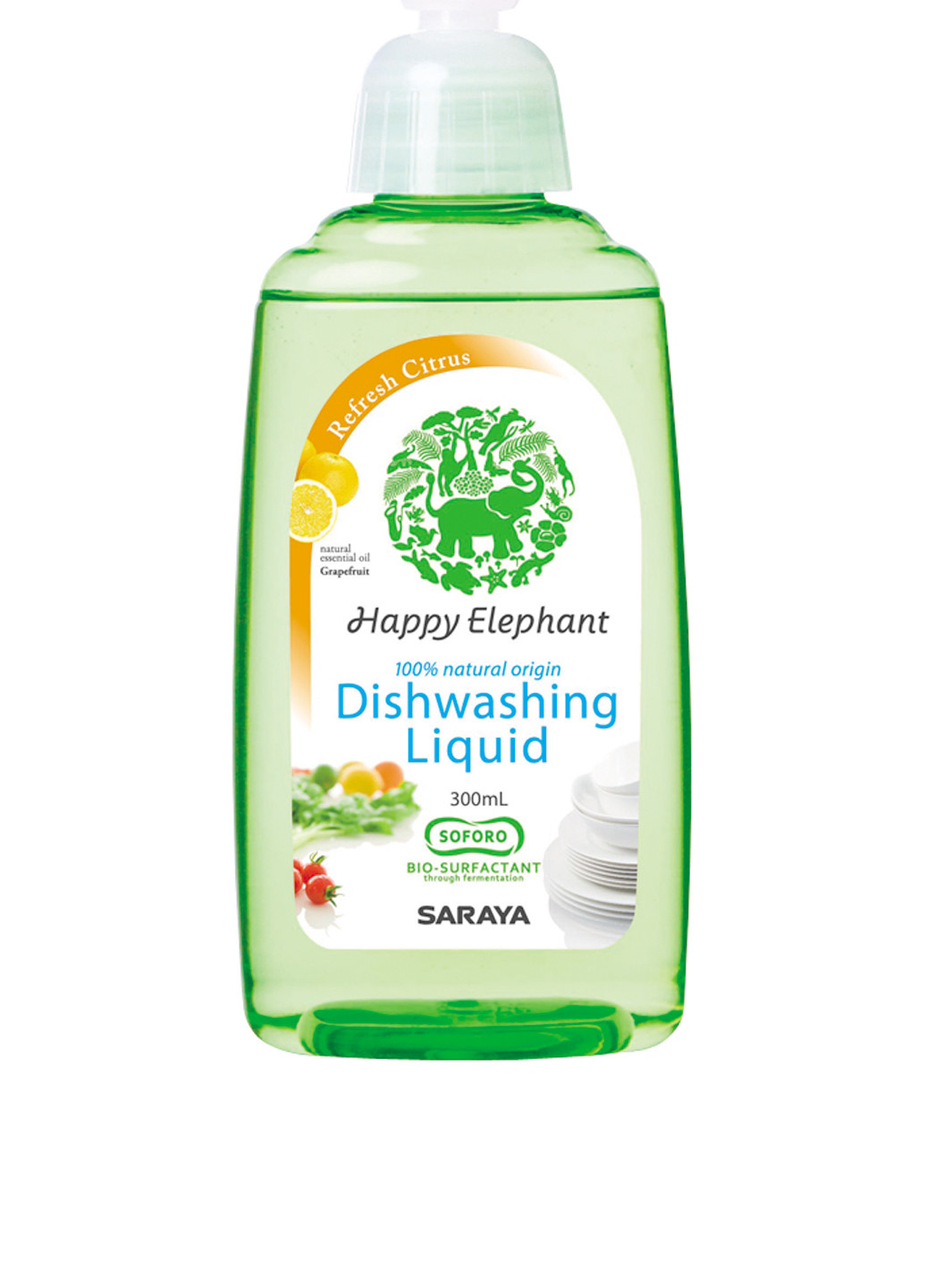 Жидкость для мытья посуды с ароматом грейпфрута, 300 мл Happy Elephant (42049254)