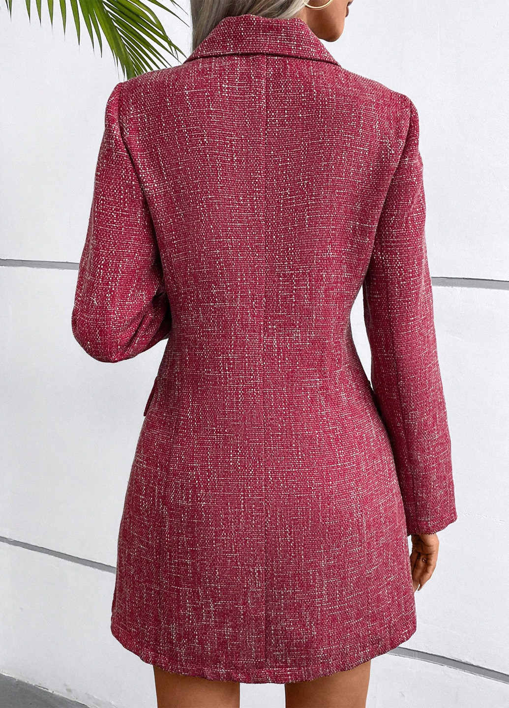 Темно-розовое кэжуал платье платье-жакет SHEIN меланжевое