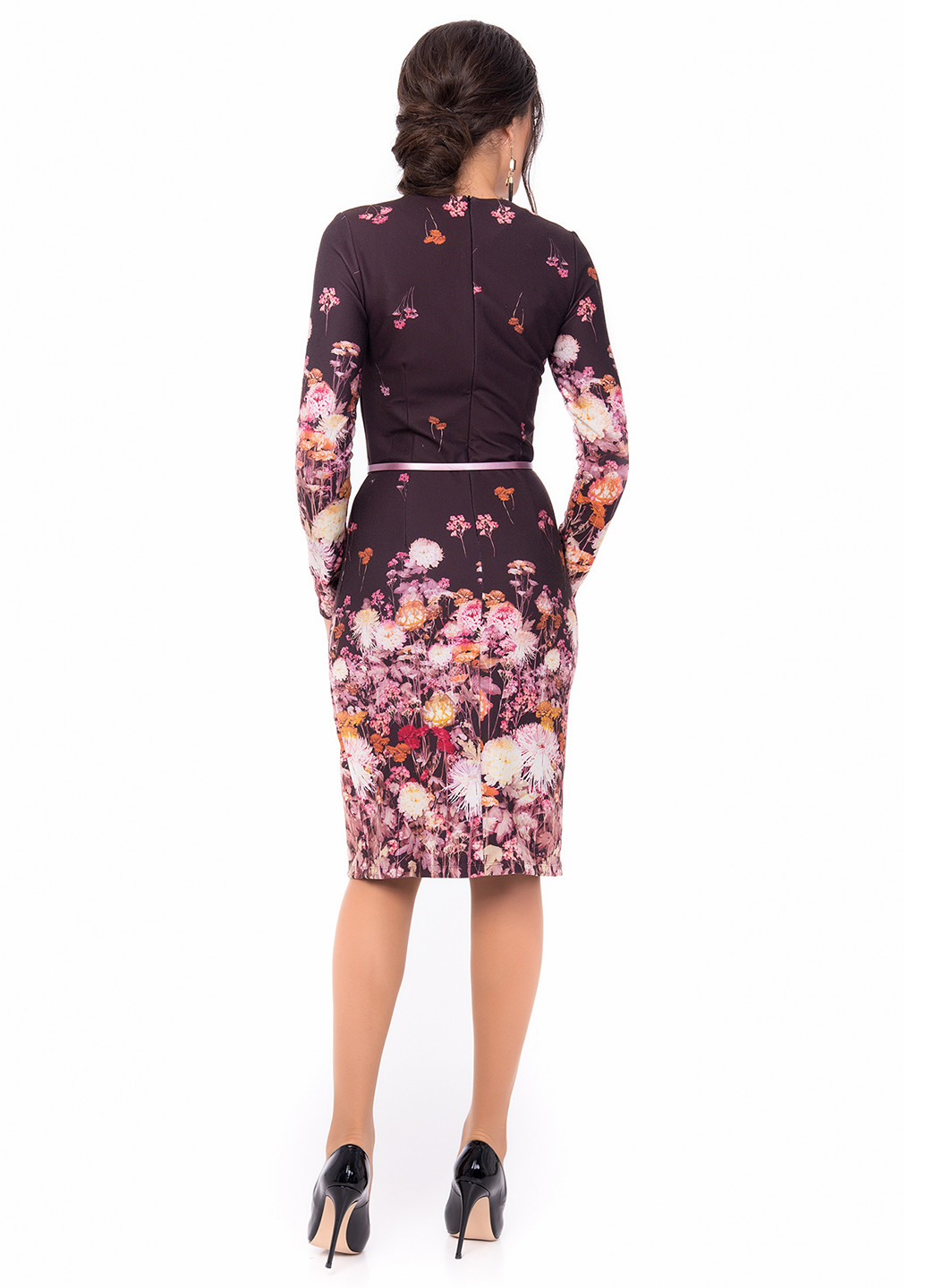 Темно-коричнева кежуал сукня футляр Iren Klairie з квітковим принтом