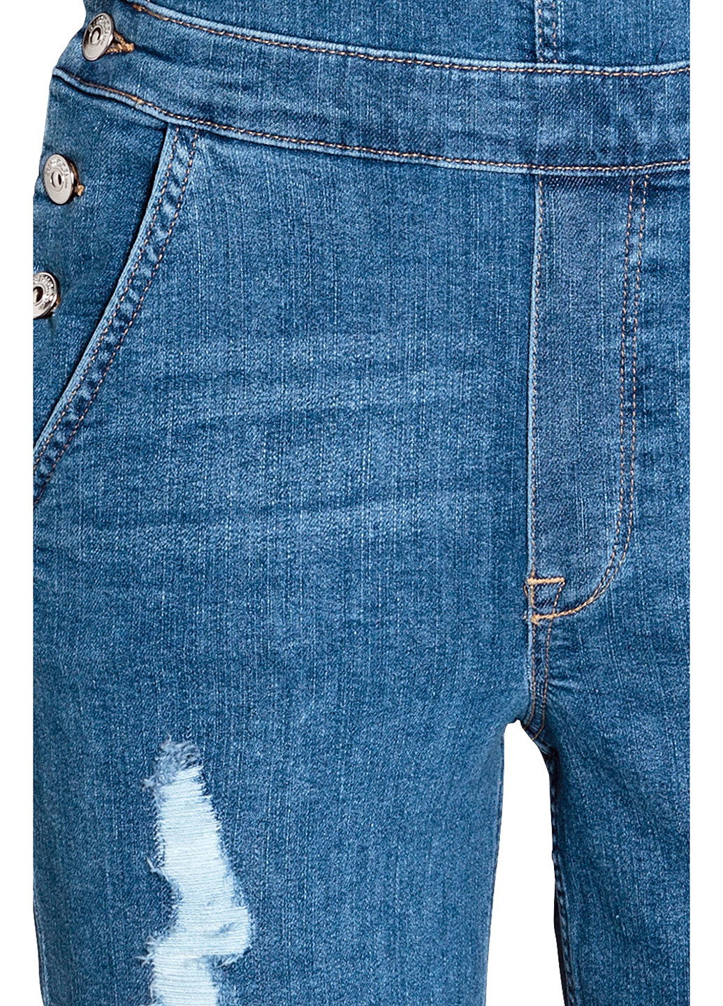 Комбінезон H&M комбінезон-брюки однотонний блакитний джинсовий бавовна