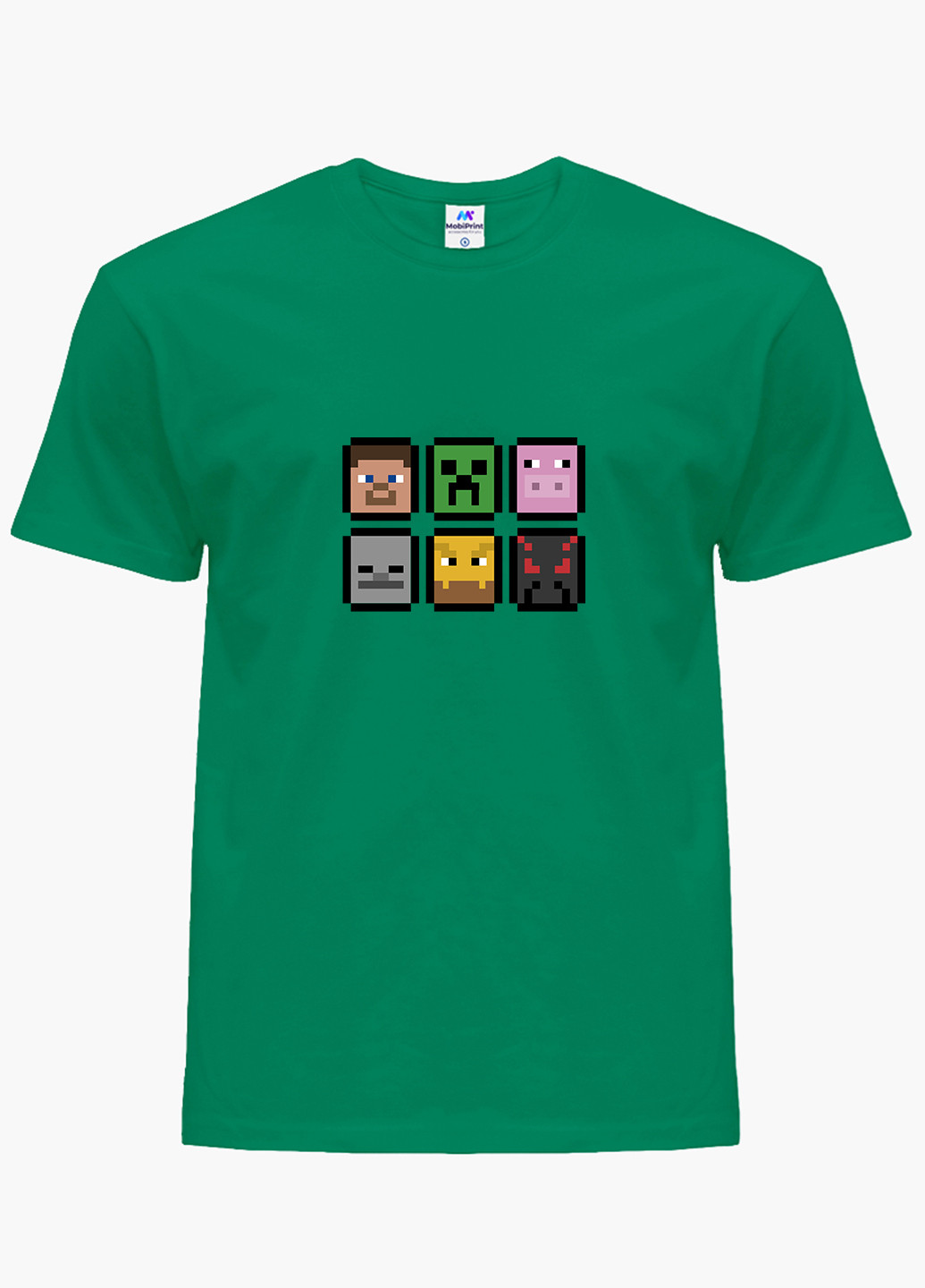 Зеленая демисезонная футболка детская майнкрафт (minecraft)(9224-1173) MobiPrint